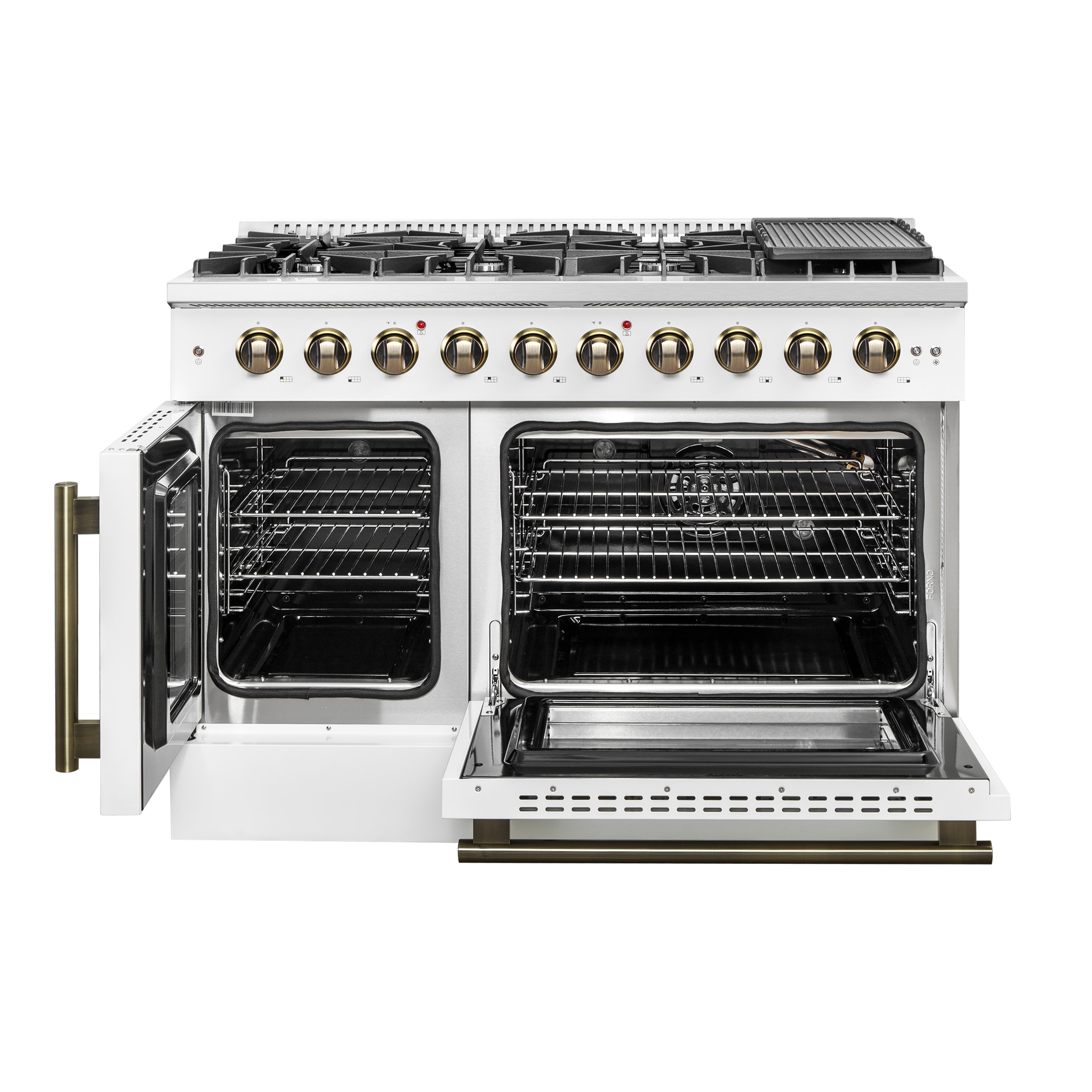 FORNO FFSGS6444-48WHT Double-Oven-Gas-Ranges - View #3