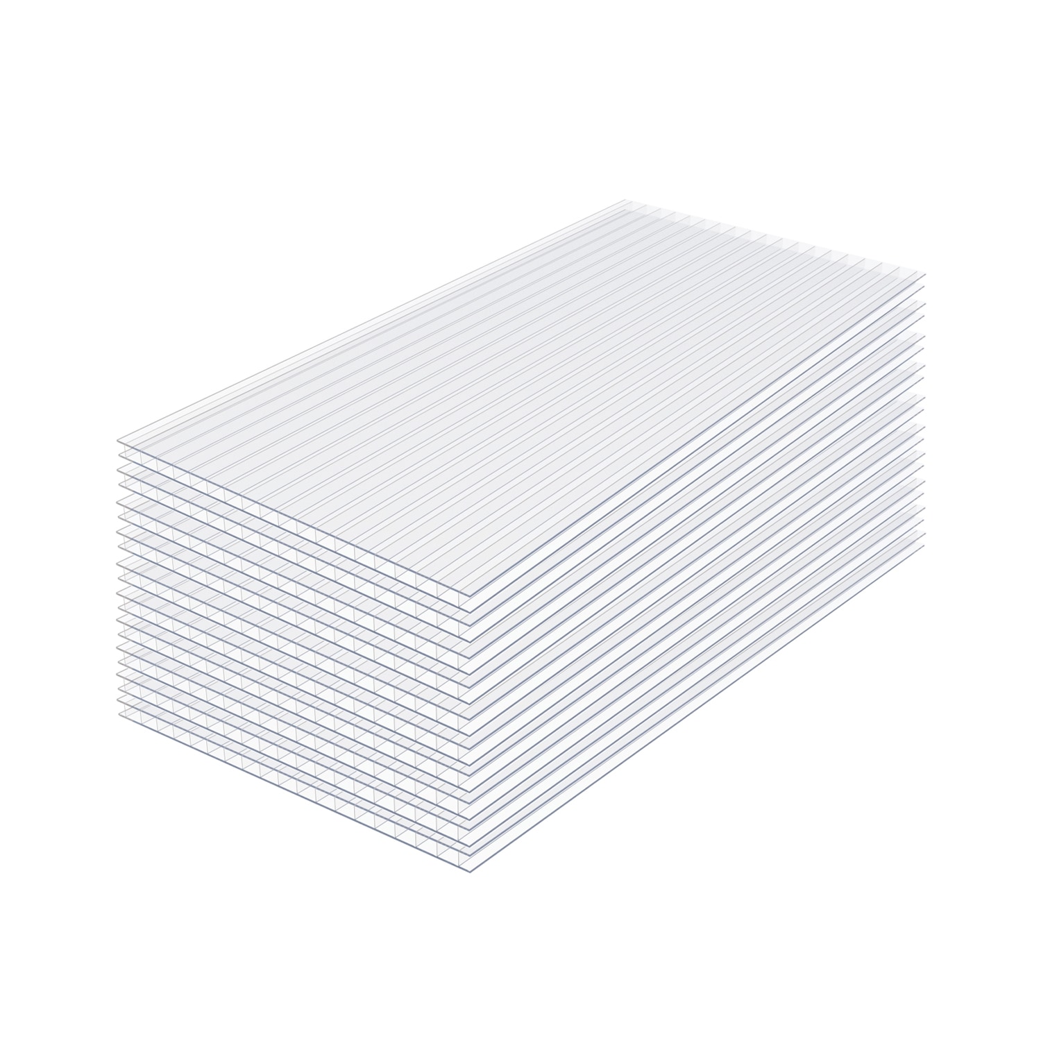 Mondawe 2 ft x 5 ft 0.16-in Thick Ribbed Clear Polycarbonate plastic Roof Panel 6-Pack