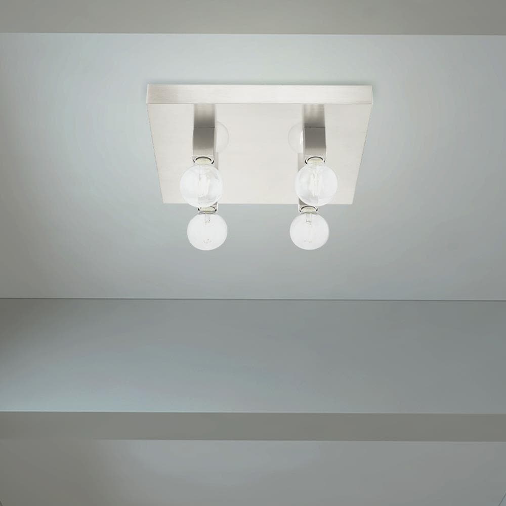 Solna Sleek Minimalist 4-Light Brushed Nickel Flush Mount