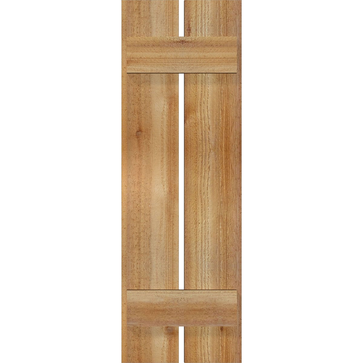 Ekena Millwork RBS06S11X034RWR 11.25-in W x 34-in H Unfinished Paintable/Stainable Board and batten Spaced Wood Exterior Shutters ( 2 -Pack )