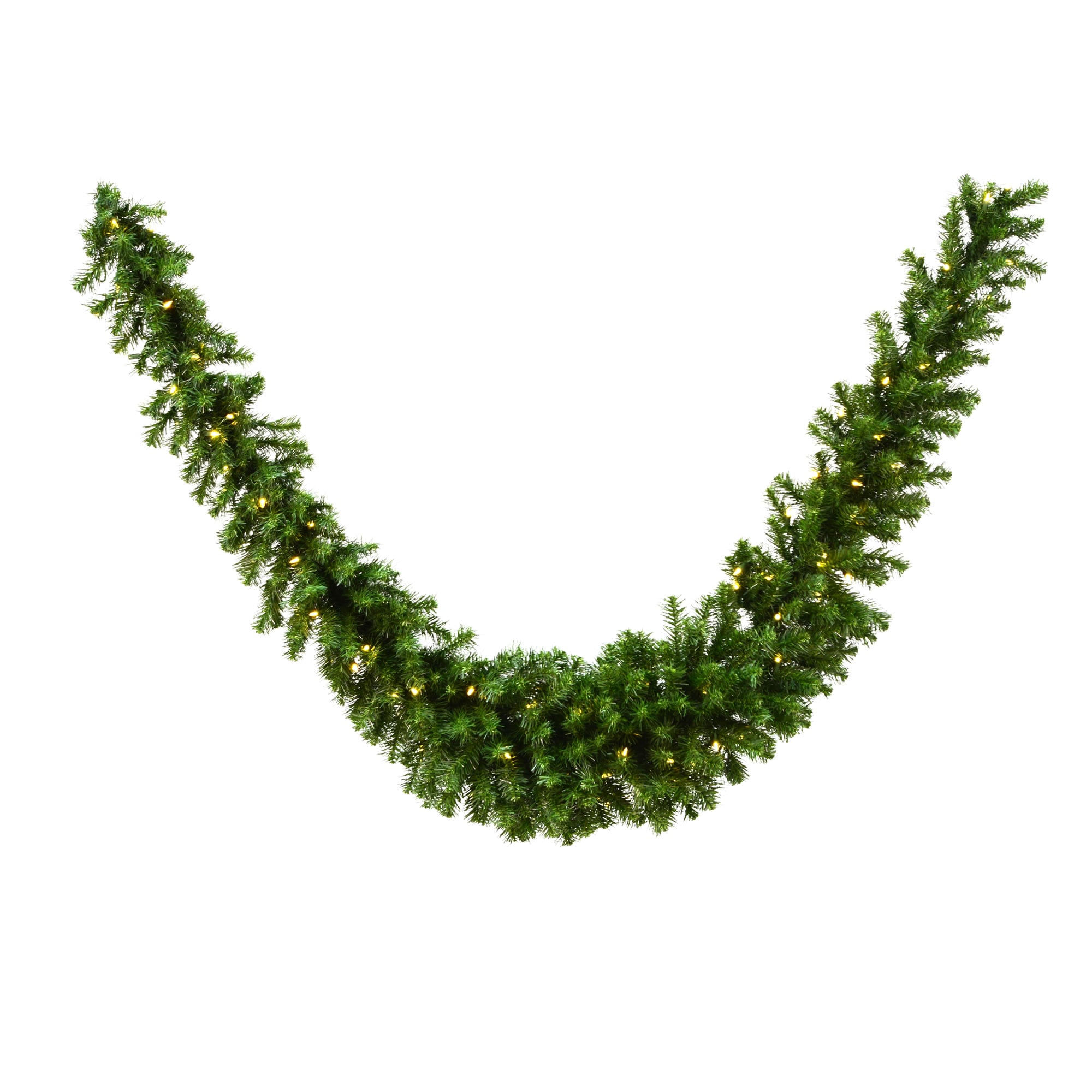 Vickerman A808819LED Indoor Pre-lit Electrical outlet 9-ft Fir Artificial Swag Garland with White LED Lights