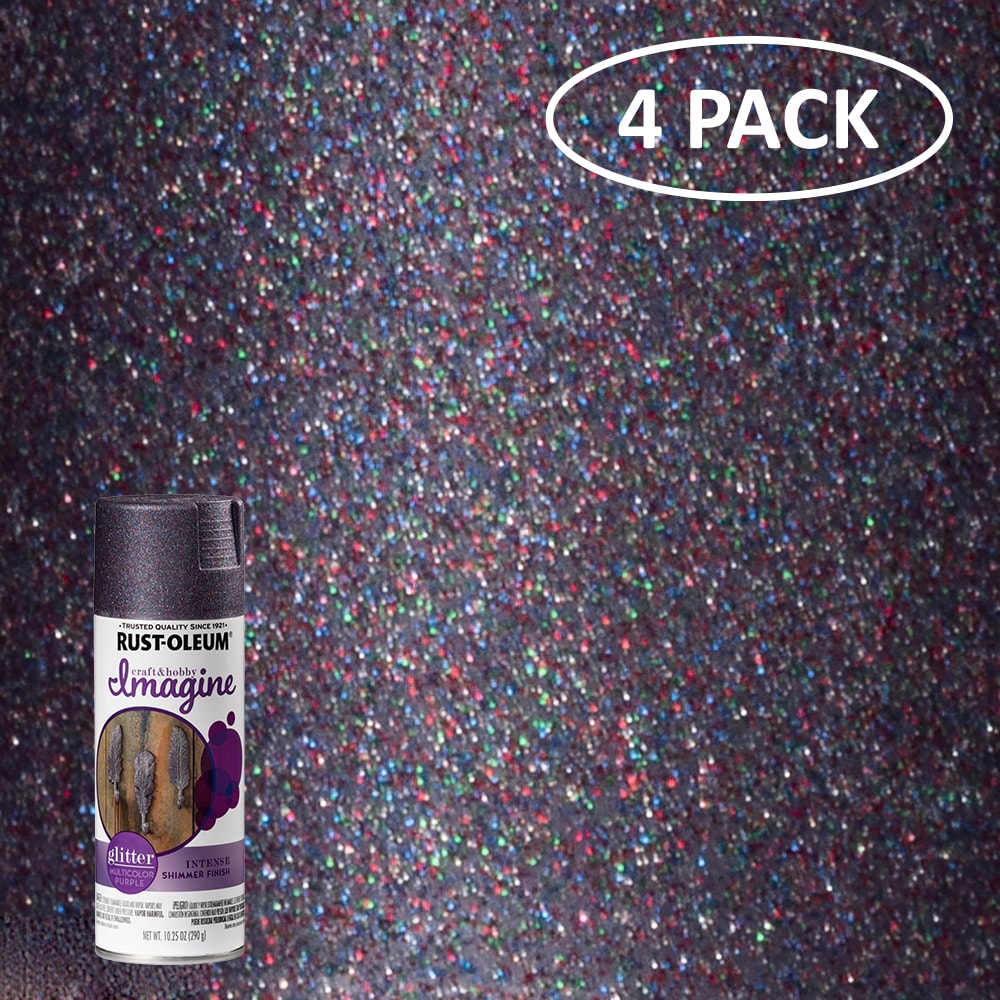 Rust-Oleum Imagine 4-Pack Gloss Multi Color Purple Glitter Spray Paint (NET  WT. 10.25-oz ) in the Spray Paint department at
