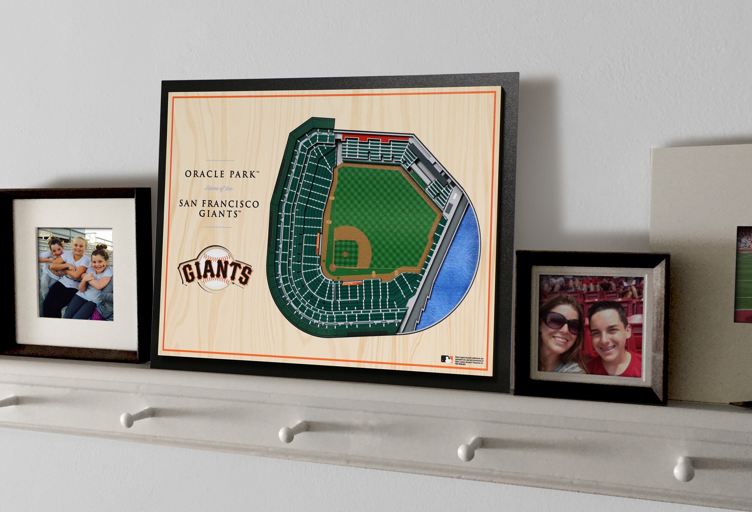 StadiumViews San Francisco Giants Youthefan Team Colors Floater Frame 13-in  H x 17-in W Sports 3D Art in the Wall Art department at