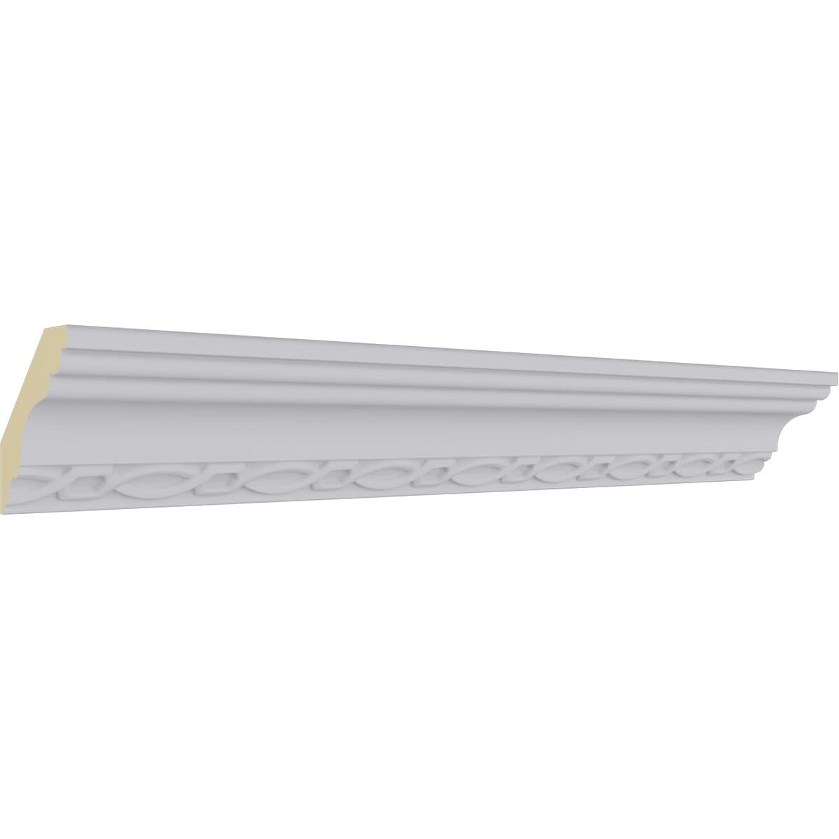 Primed White Polyurethane Crown Moulding with Decorative Trim