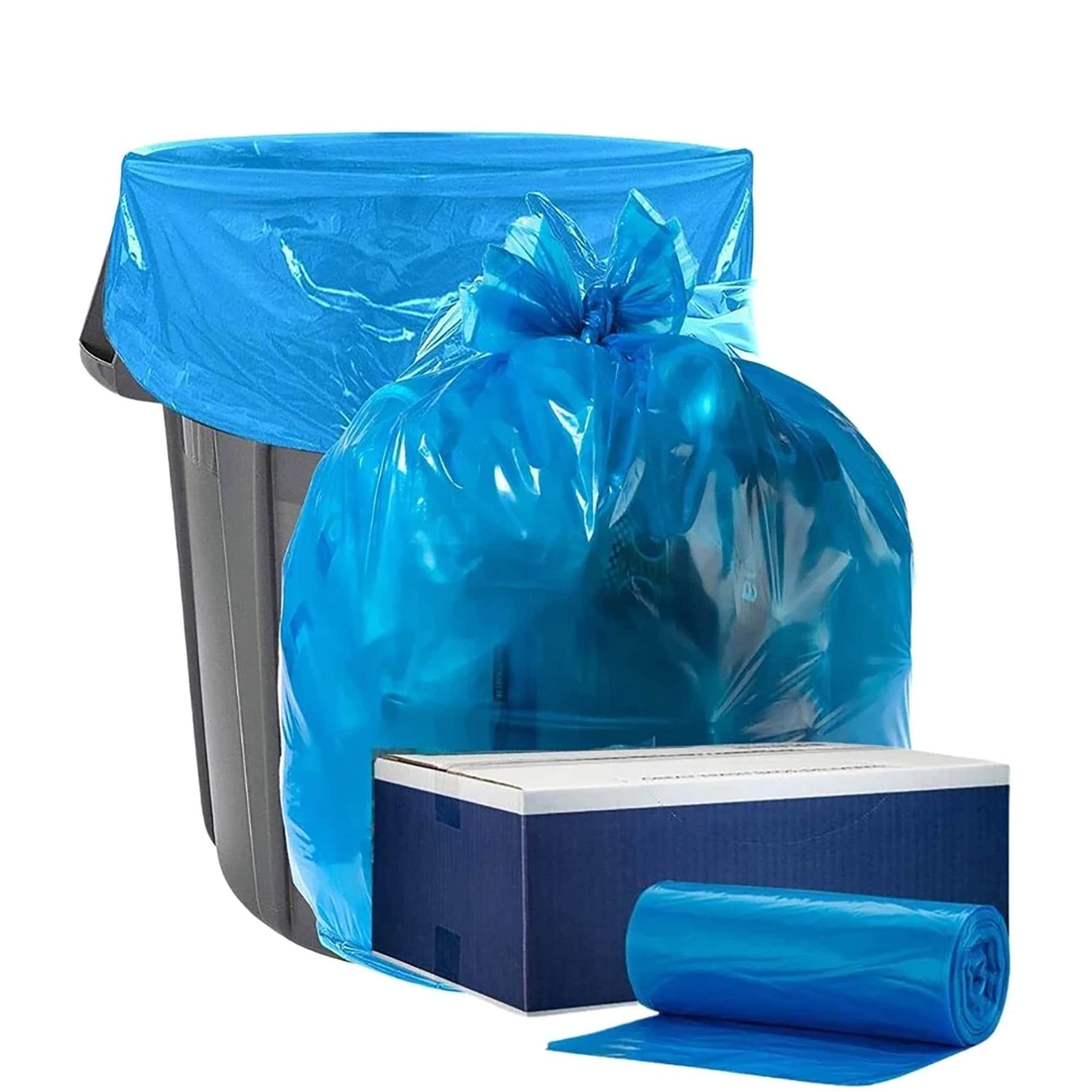 Plasticplace 12-16 Gallon Trash Bags, Green (250 Count)