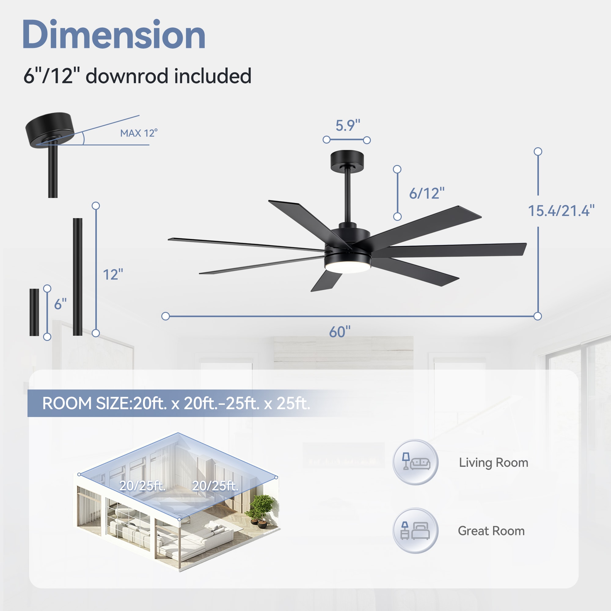 Breezary 30039-BK Ceiling-Fans - View #11