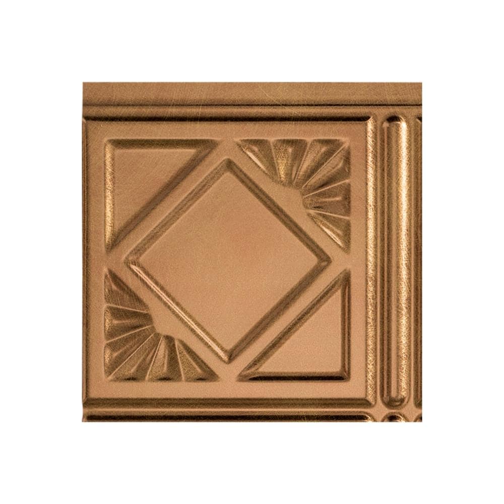 Fasade X5531 Sample 6-in x 6-in Plastic Antique Bronze Backsplash Panels