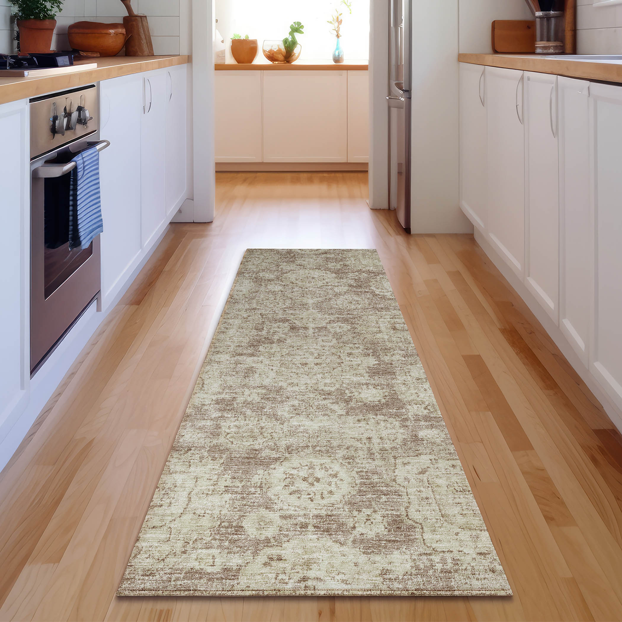 Addison Rugs AMF634MO2X8 Mayfield AMF634MO 2 x 7 (ft) Polyester Brown Rectangular Indoor Floral/Botanical Machine washable Runner rug