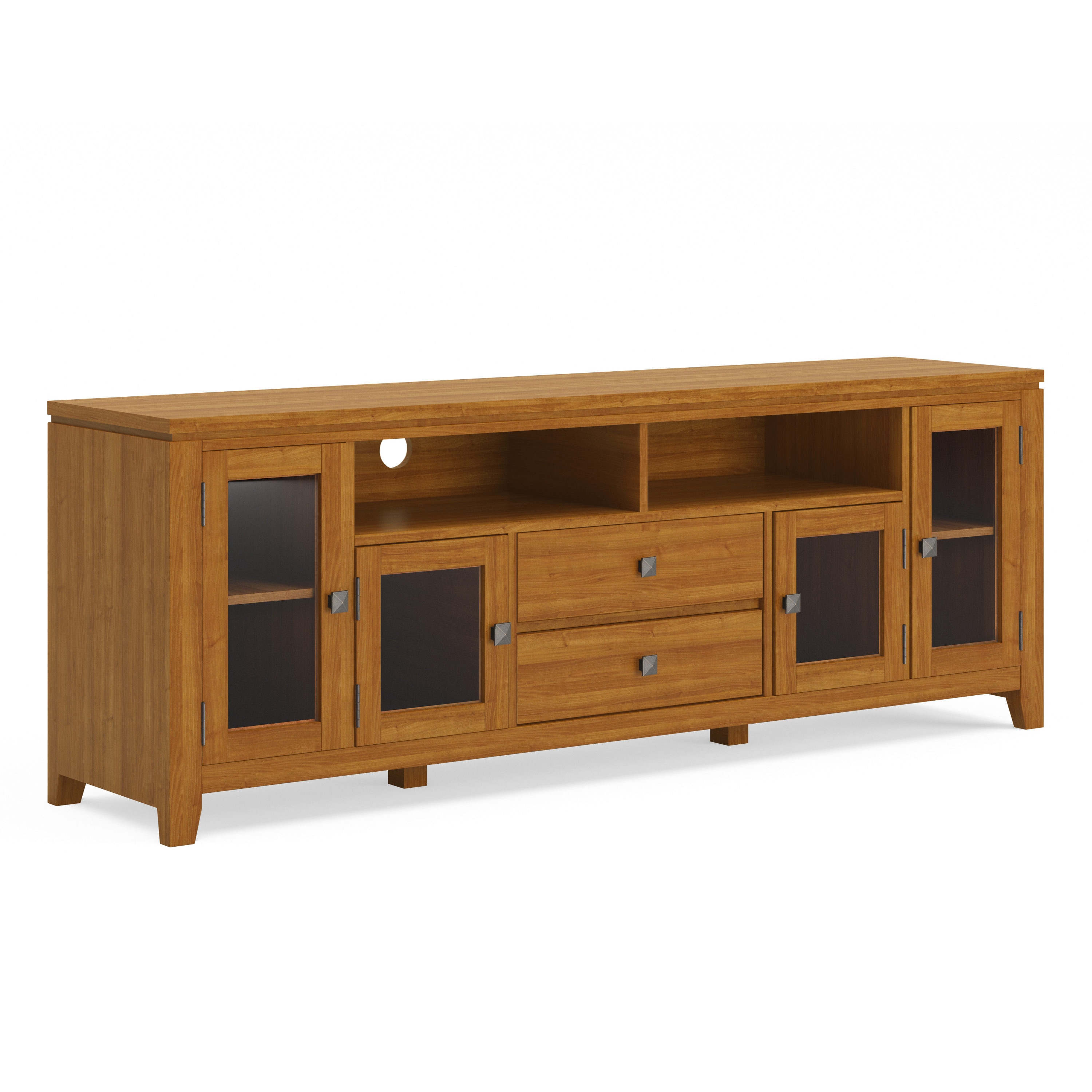 Simpli Home AXCCOS72-LGB Cosmopolitan Modern/Contemporary Light Golden Brown Tv Stand (Accommodates TVs up to 80-in)