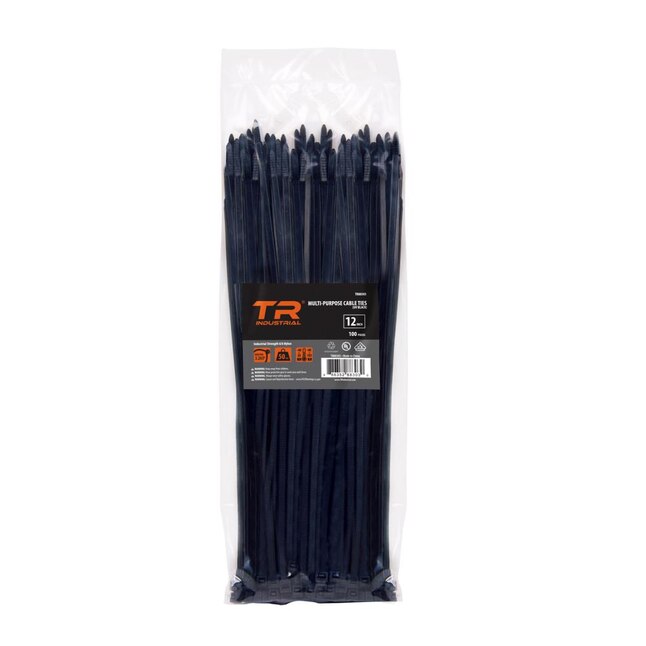 15" MADE IN USA INDUSTRIAL BLACK WIRE CABLE ZIP UV NYLON TIE WRAPS 100 PACK