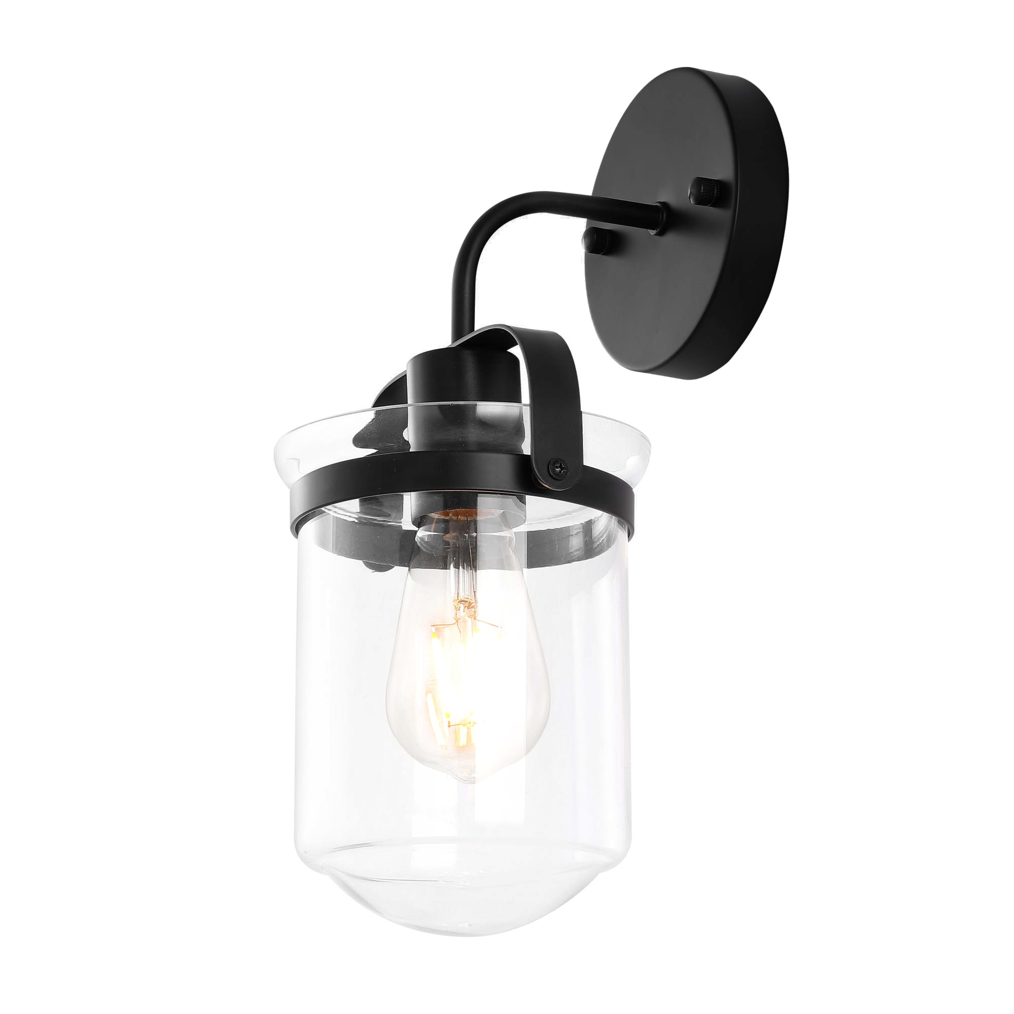 GETLEDEL 5.5-in W 1-Light Matte Black Modern/Contemporary Incandescent ...