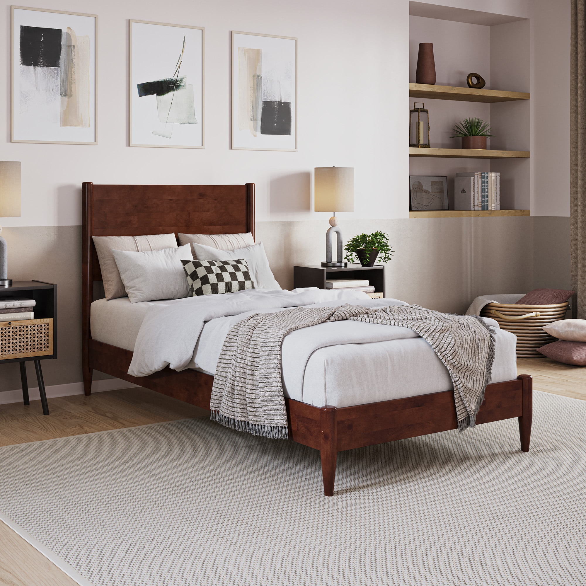 AFI AR9878014 Pasadena Walnut Twin extra long Wood Low-profile Bed