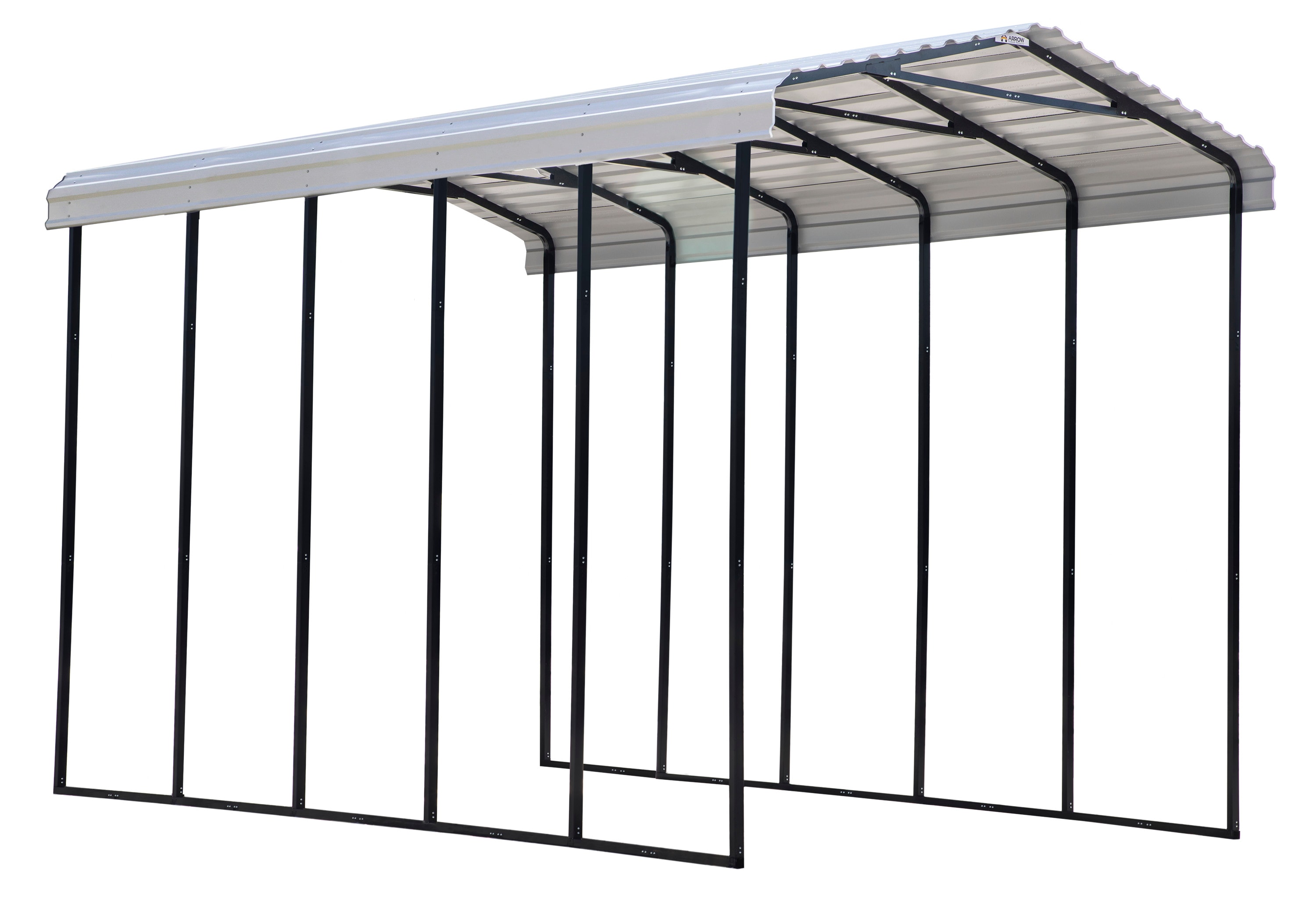 Arrow CPH142414 14-ft W x 24-ft L x 14-ft H Eggshell Metal Carport with Metal Roof