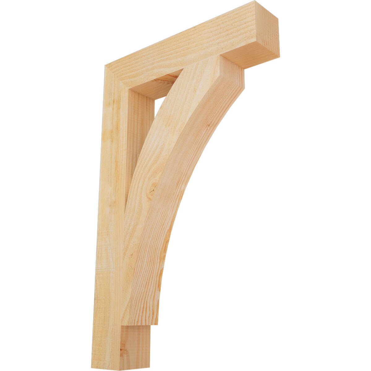 Ekena Millwork BKT04X20X32THR05RDF Thorton block rough sawn 4-in x 20-in x 32-in Douglas fir Brown Wood Standard bracket
