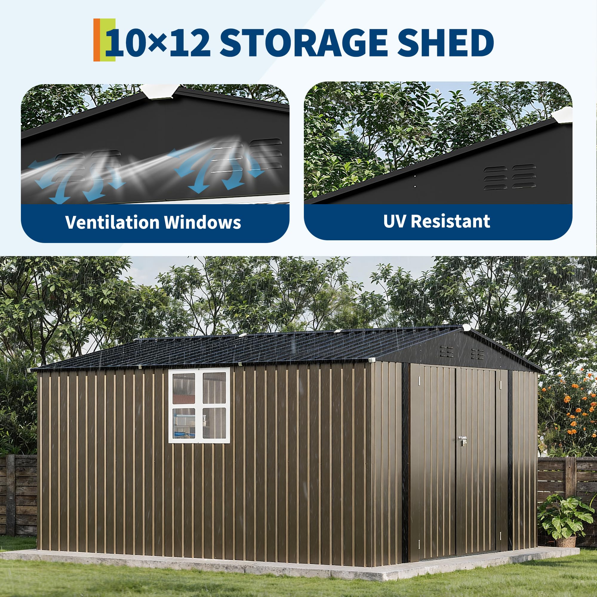 GarveeLife 3437HCDKSS Metal-Storage-Buildings-Sheds - View #6