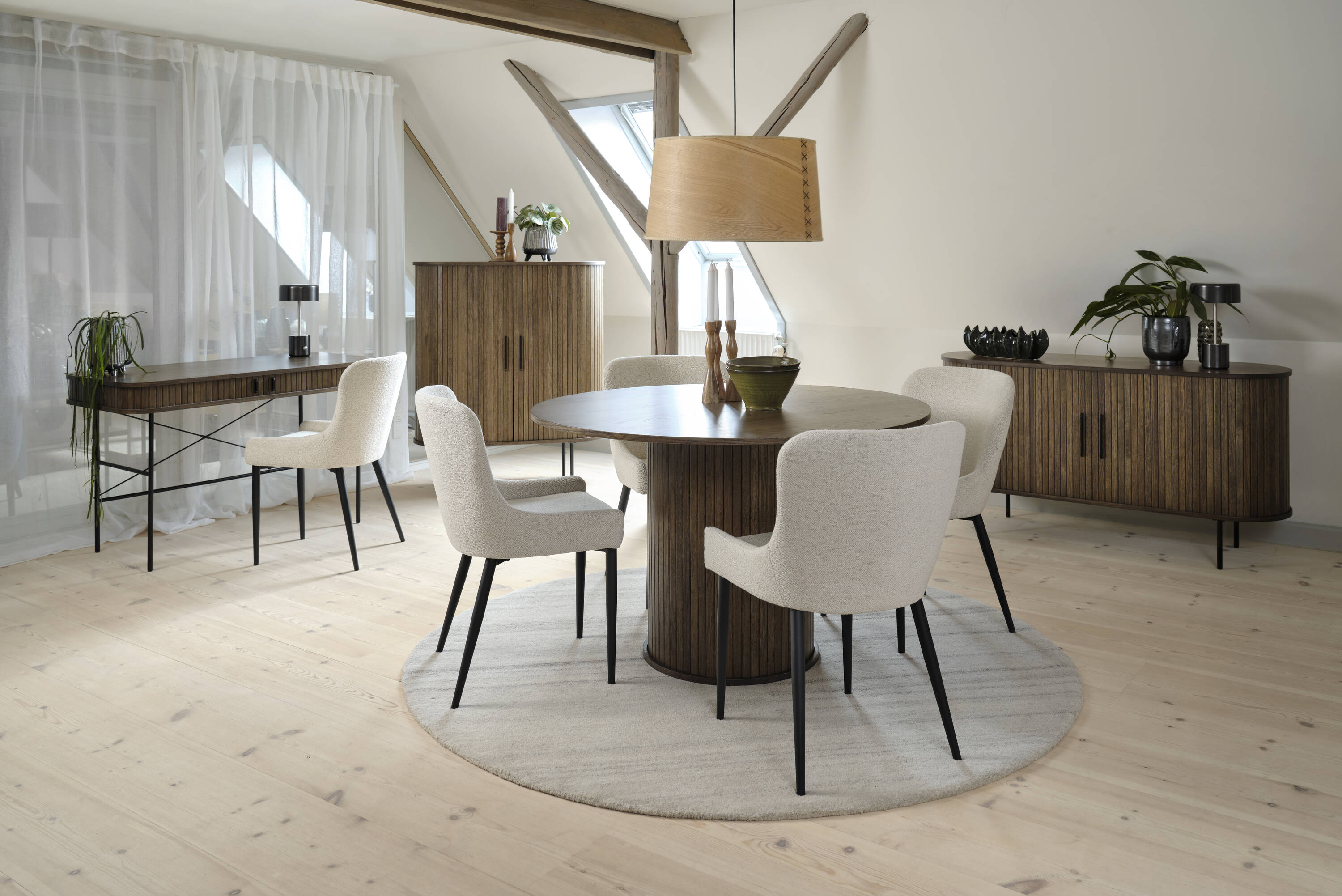  OA-3470-00 Contemporary/Modern Boucle Upholstered Dining Side Chair (Metal Frame)