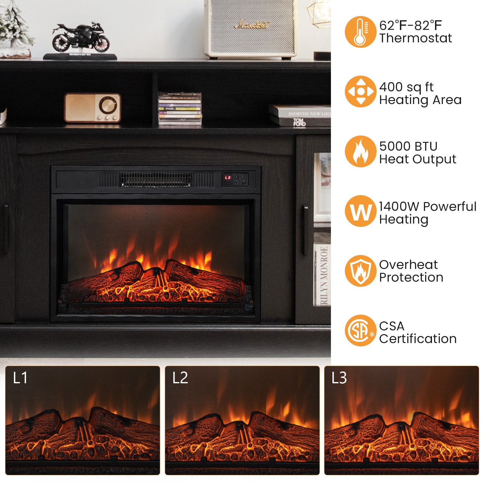 BABOOM BOM-06US-DK-CO Electric-Fireplaces - View #6