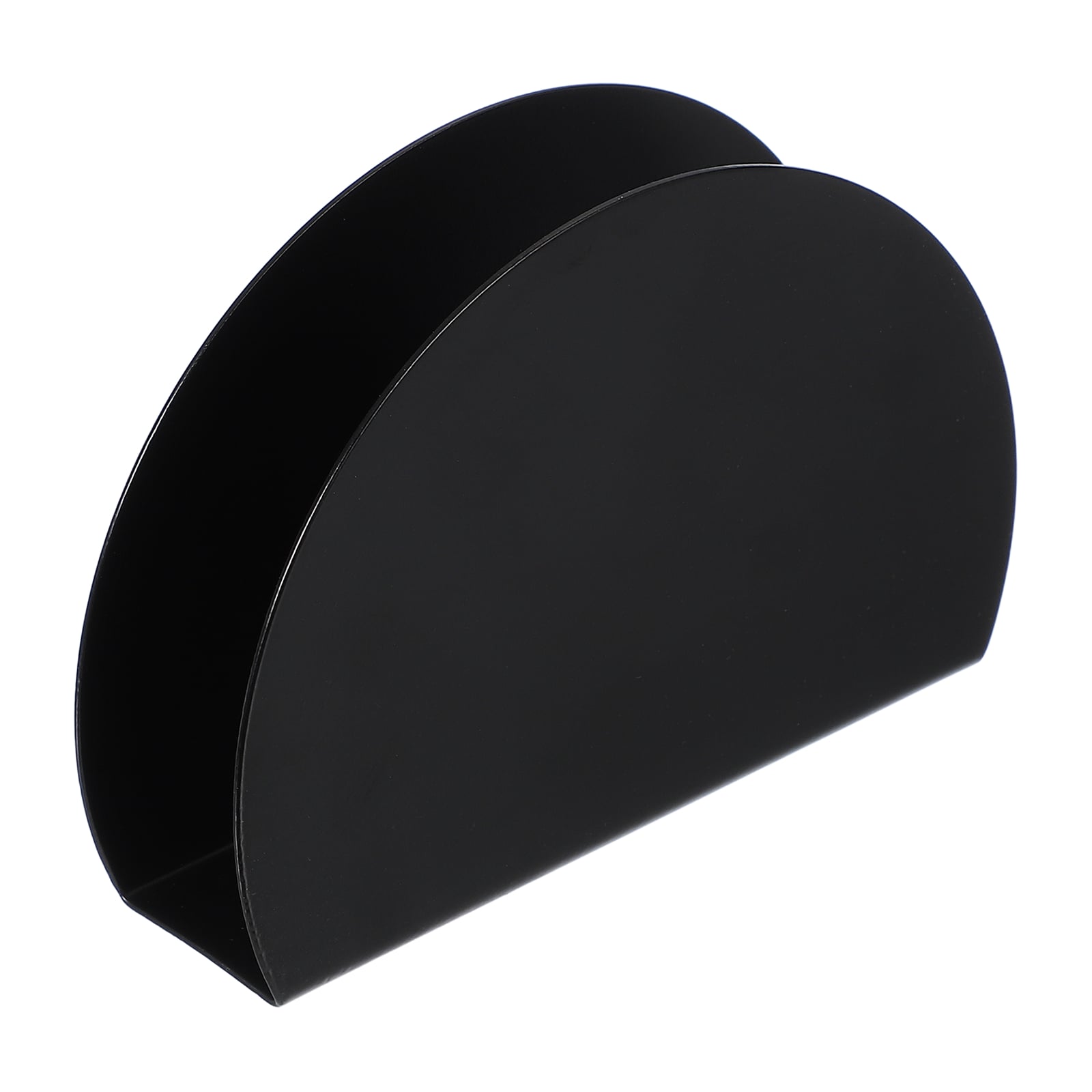 Unique Bargains Napkin Holder Stainless Steel Napkin Dispenser Round Tissue Paper Dispenser Free Standing for Kitchen Restaurant Coffee Shop Dining Room Table Decor Black #S26051300UX2084