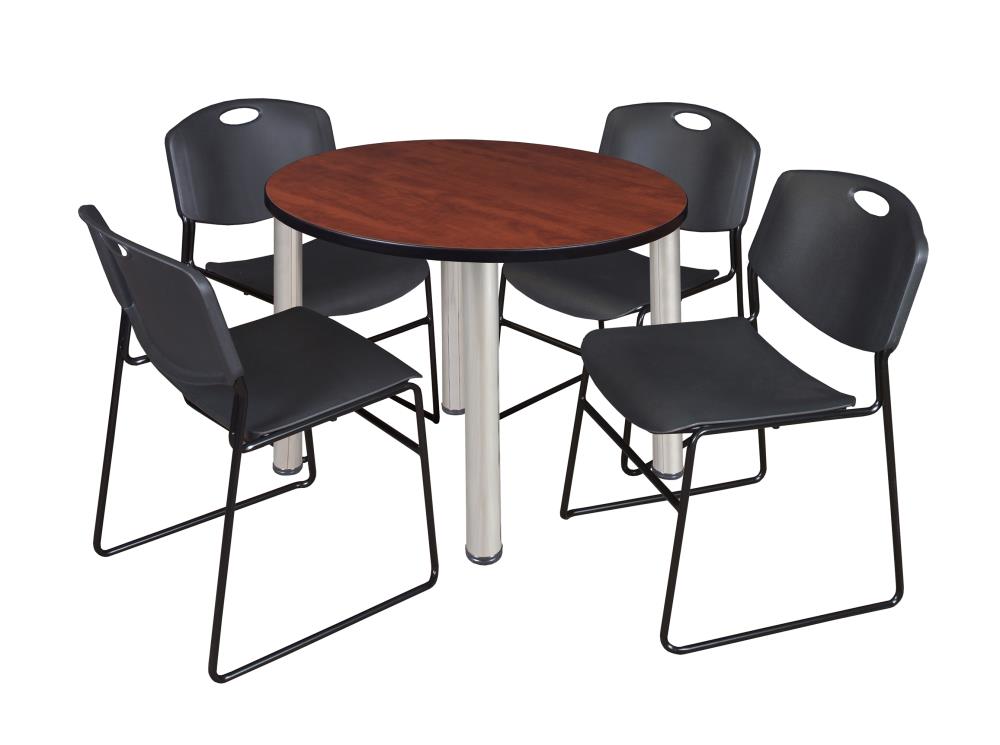Regency TB36RNDCHBPCM44BK Breakroom Red 4-Person Training Table (36-in W x 29-in H)