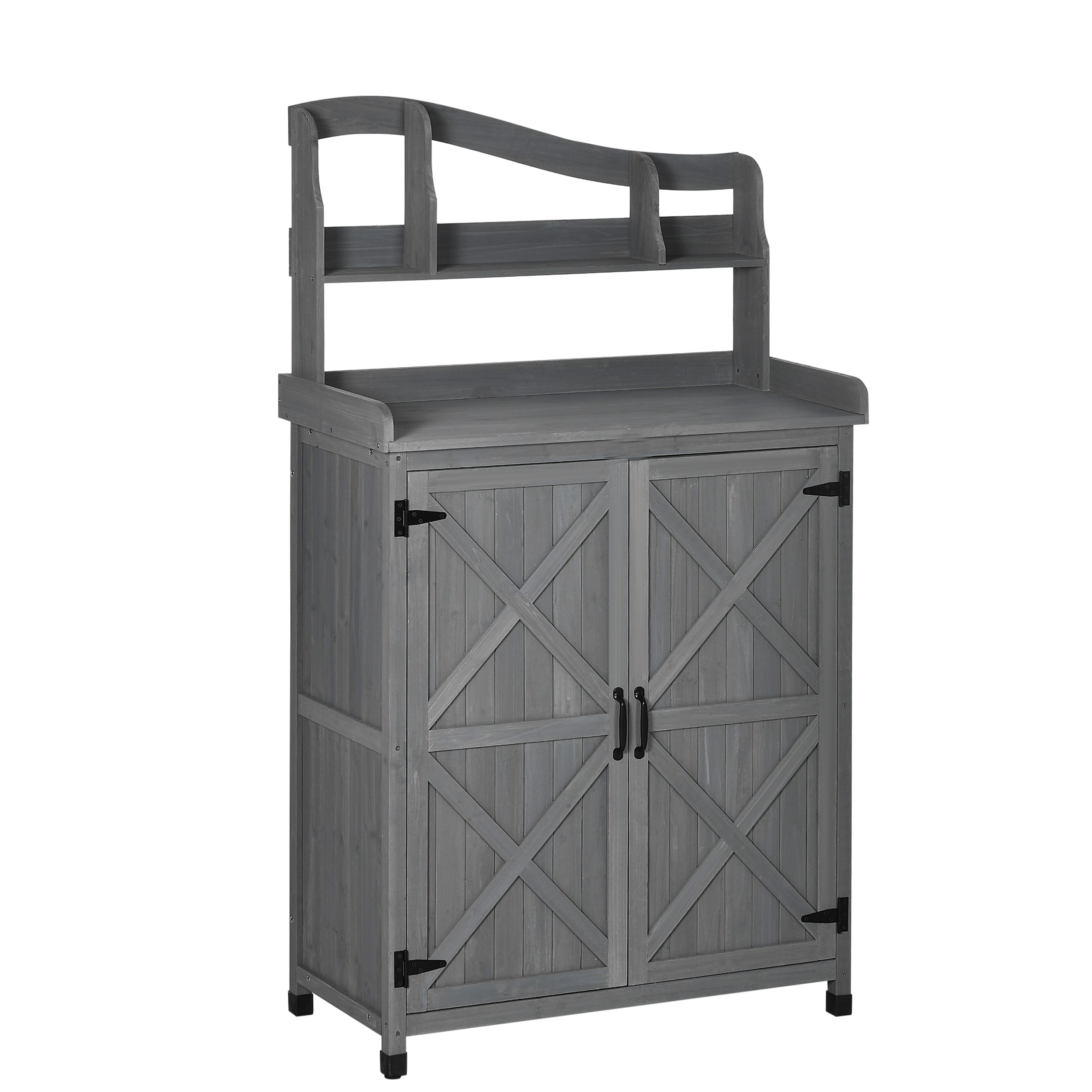 AHIOU HOME ZAAHG-P200581PB Kenosha 37.5-in x 66.75-in x 18-in Gray Potting Bench