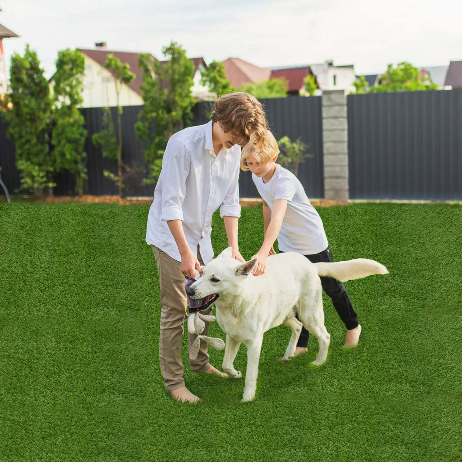 Costway  5 x 8 FT Artificial Grass Turf with Drainage Holes Nonslip Bottom 60 OZ Heavy