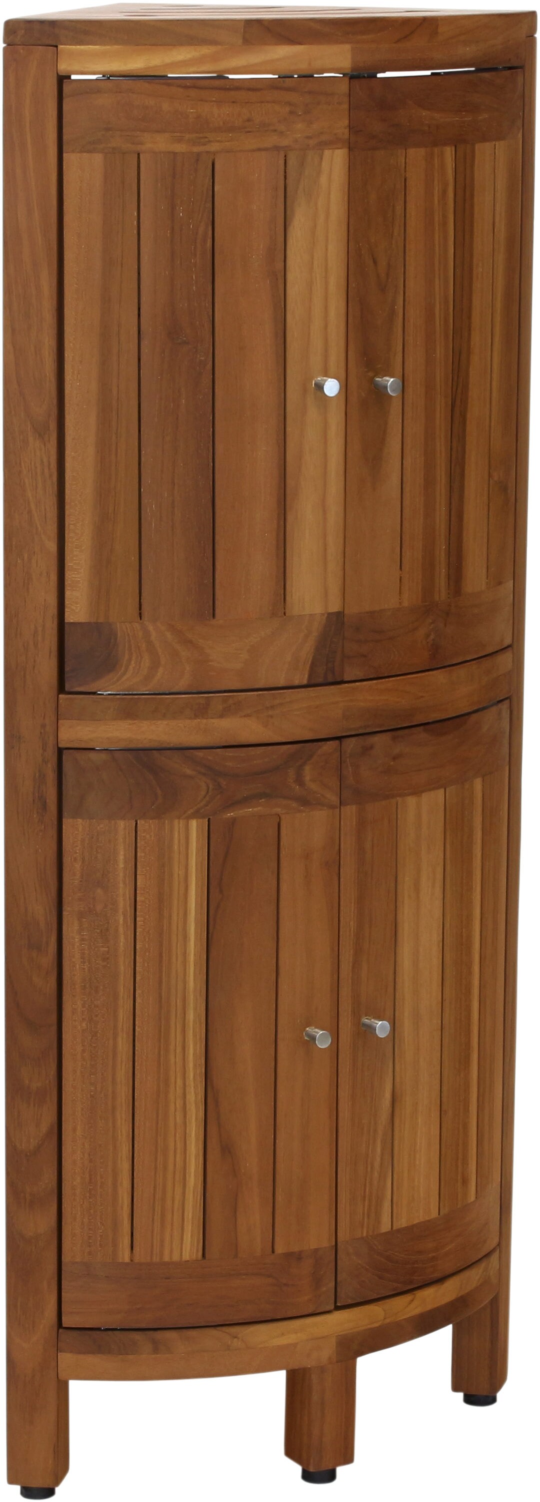 AquaTeak Teak Oil 3-Tier Wood Freestanding Corner Bathroom Shelf (11-in x  40.25-in x 11-in) in the Bathroom Shelves department at