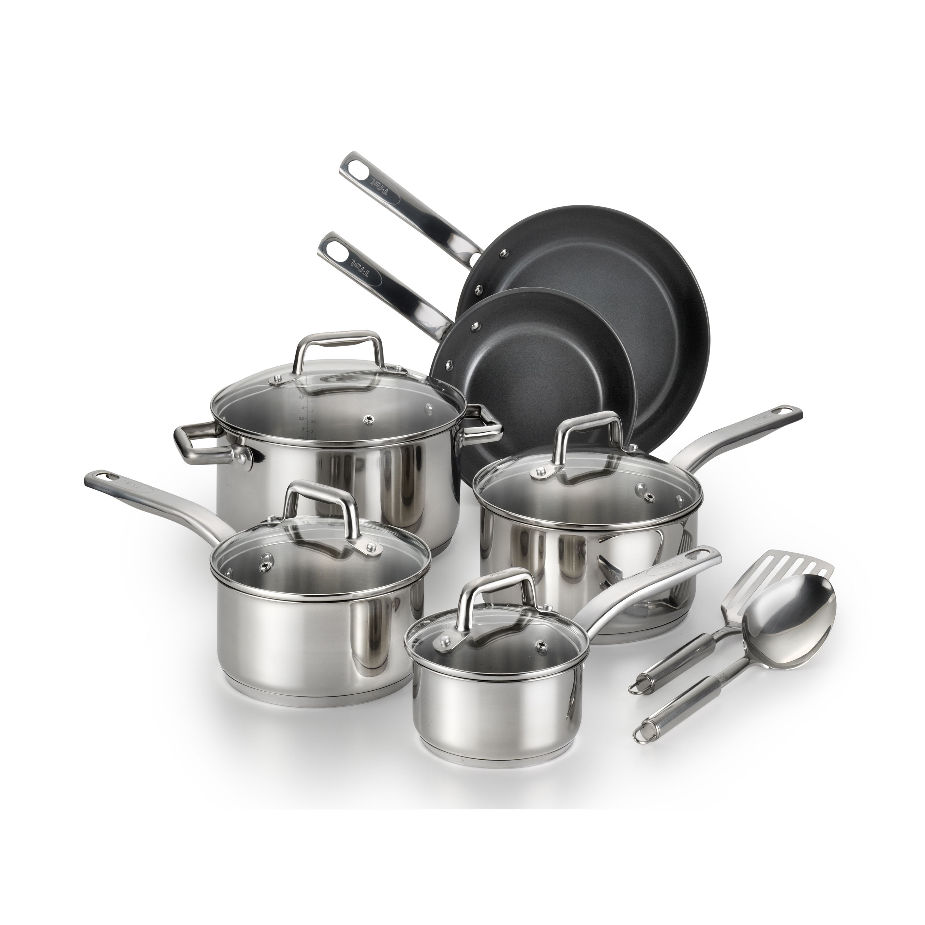 KitchenAid 14.2-in Stainless Steel Cookware Set with Lid(s) Included at