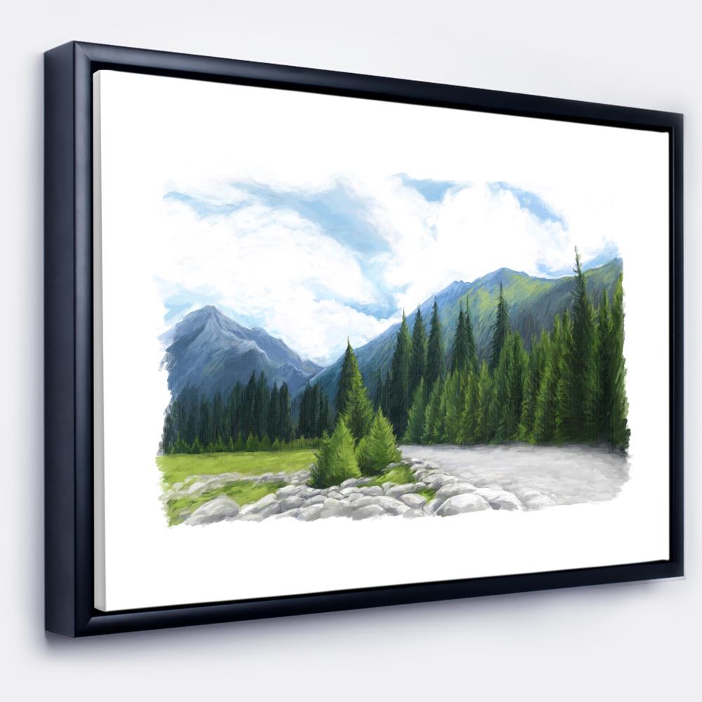 Designart FL11211-42-32-FLB Wood Floater Frame 32-in H x 42-in W Country Print on Canvas