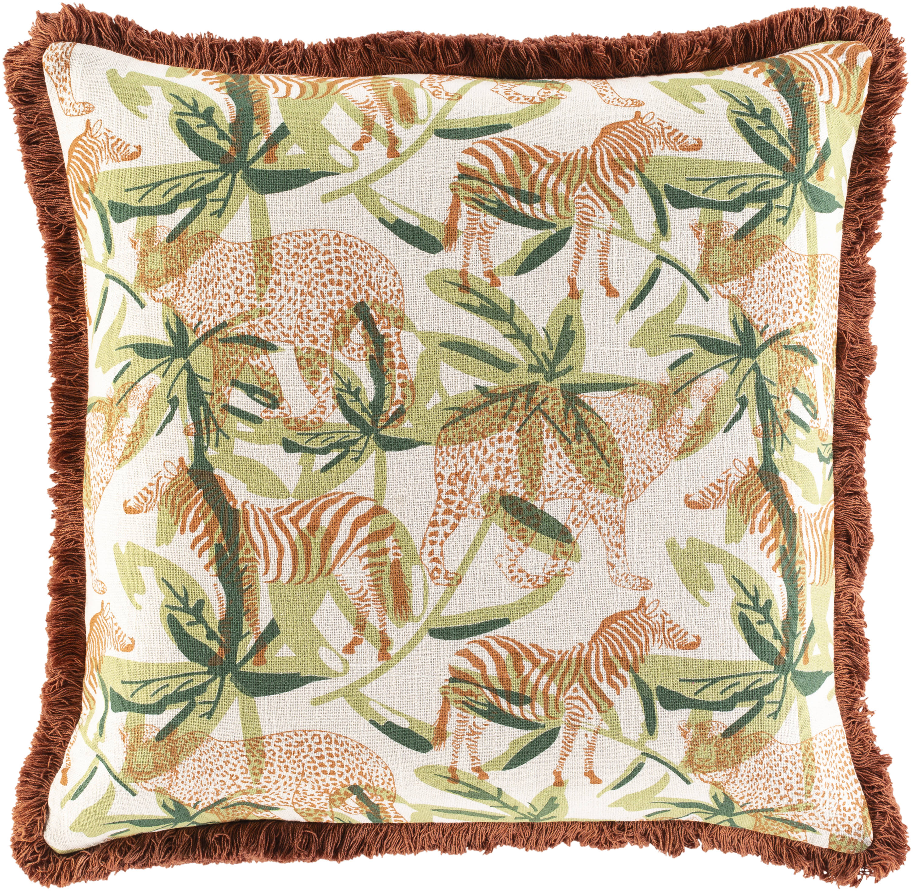 Surya TZN005-2222P Tanzania 22-in x 22-in Beige/Multi Square Indoor Decorative Pillow