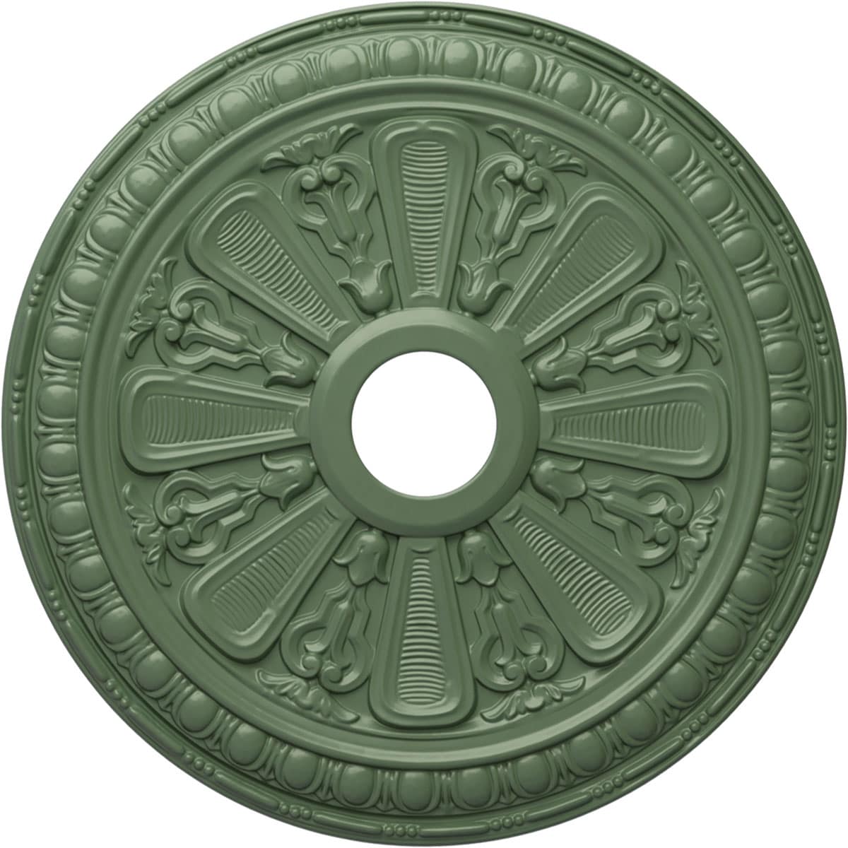 Ekena Millwork CM23BIAGF Bristol 23.5-in W x 23.5-in L Painted Athenian Green Polyurethane Whole Ceiling Medallion
