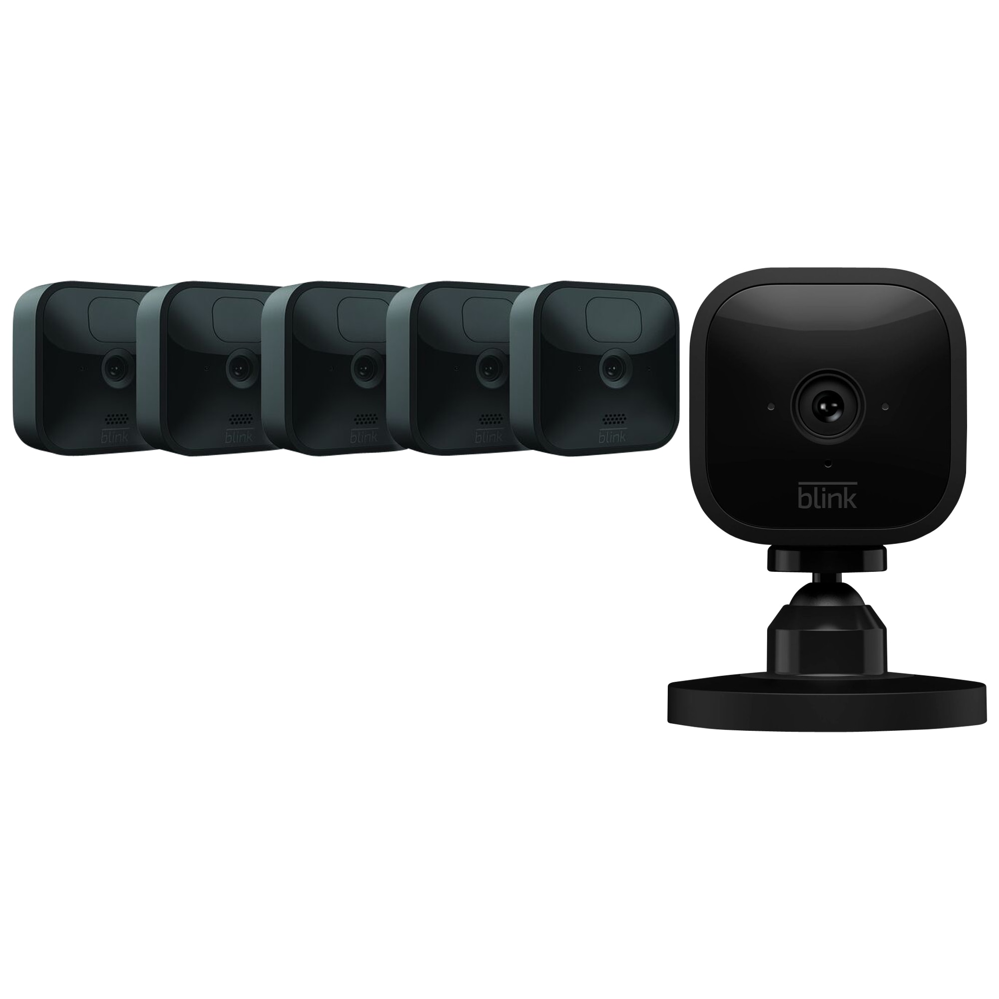 Blink Mini Camera - Black + Outdoor Camera 5-Pack Bundle