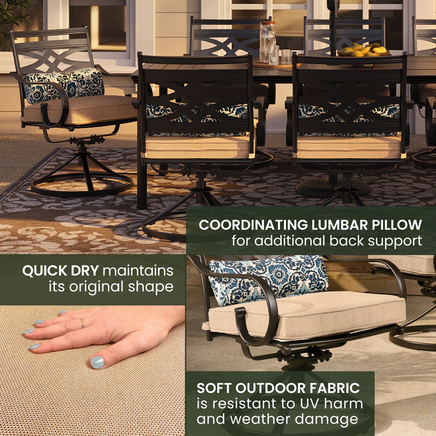 Hanover MCLRDN9PCSW8-SU-T Patio-Dining-Sets - View #7