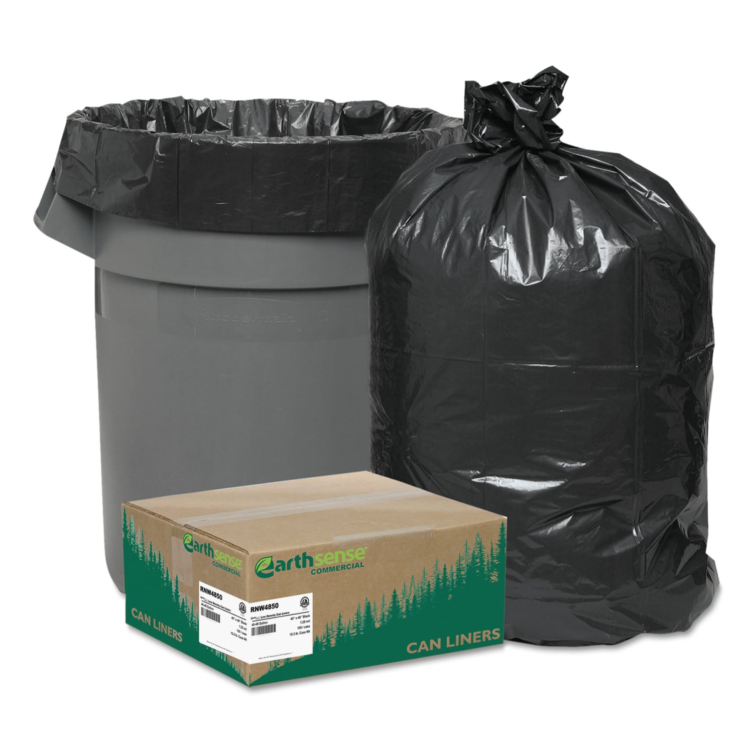 Hefty Refuse Liner 45 Gal. Black Trash Bag (25-Count)