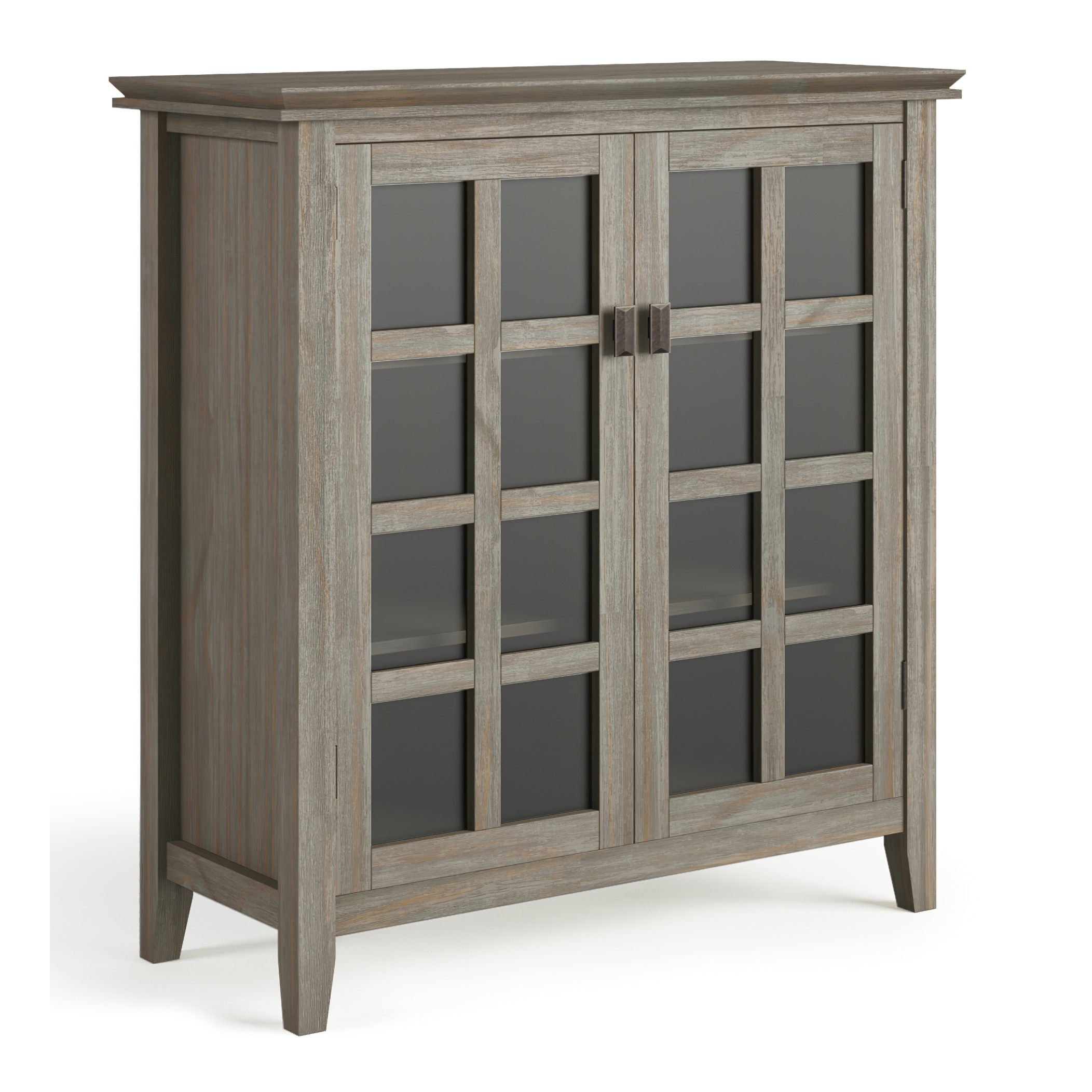 Simpli Home Artisan Medium Storage Cabinet in Tobacco Brown