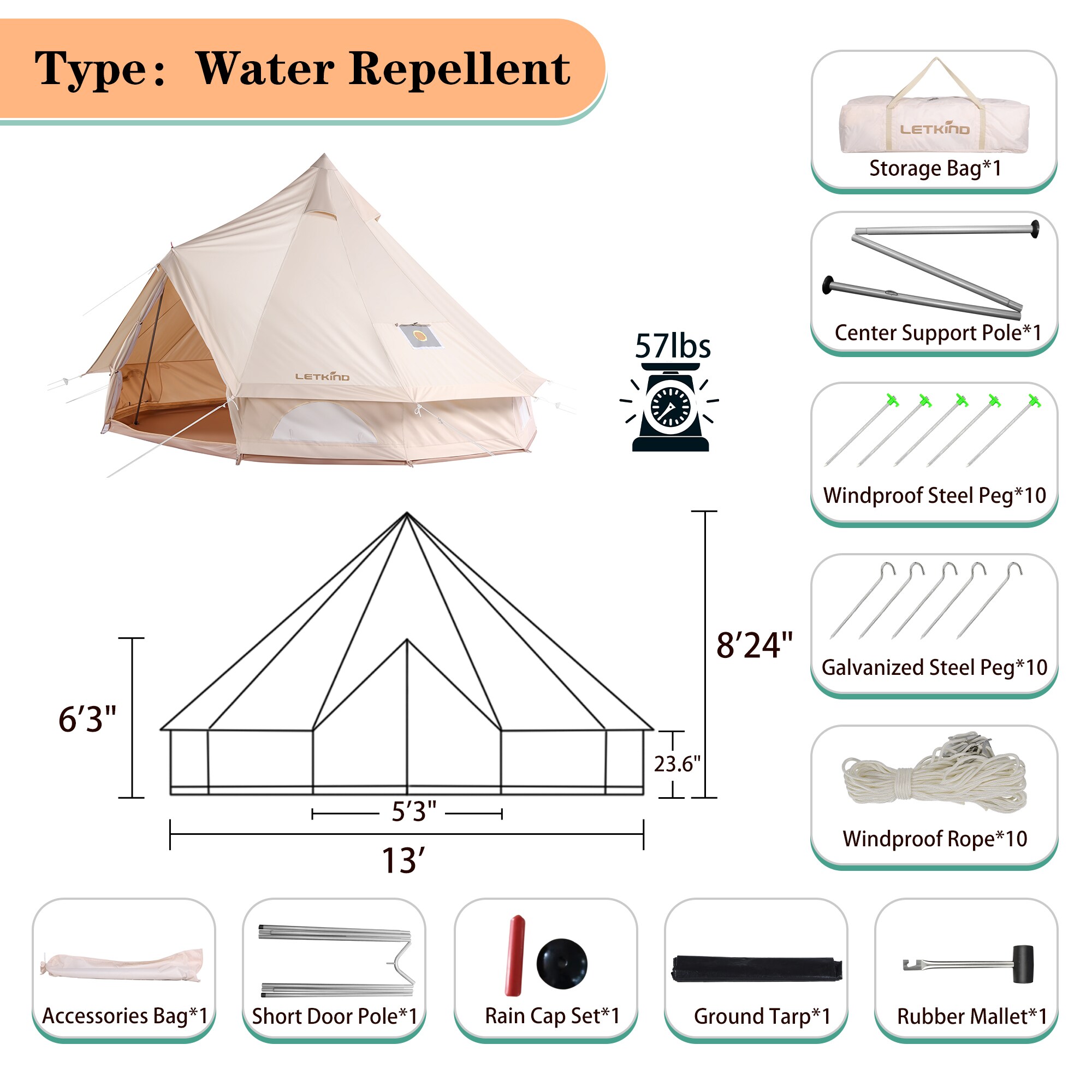 GARSING LD-CBT4M-W tents - View #6