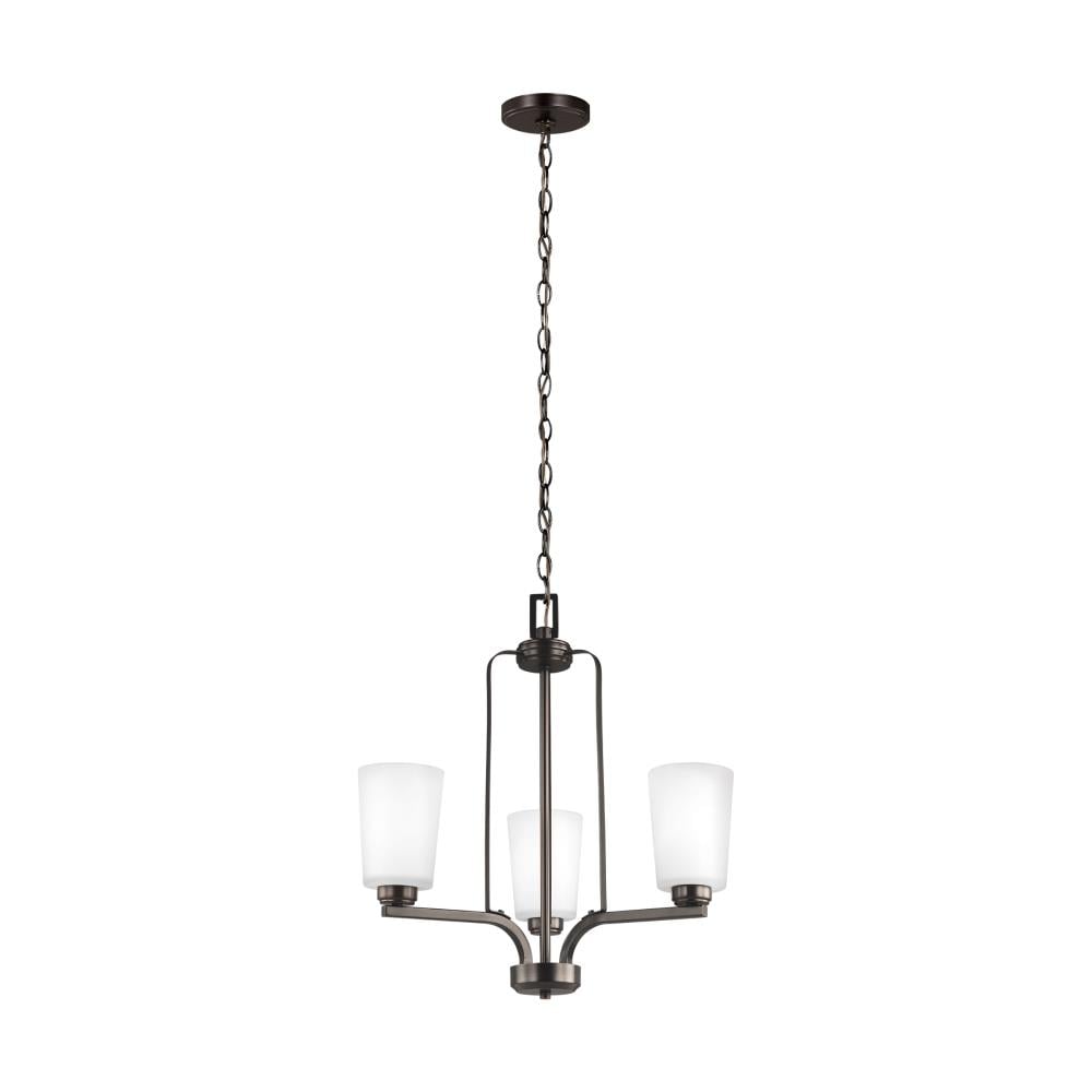 Generation Lighting 3128903-710 Franport 3 -Light Bronze Transitional For Use in Bedrooms, Dining Rooms, Foyers, Kitchens, Living Rooms Chandelier