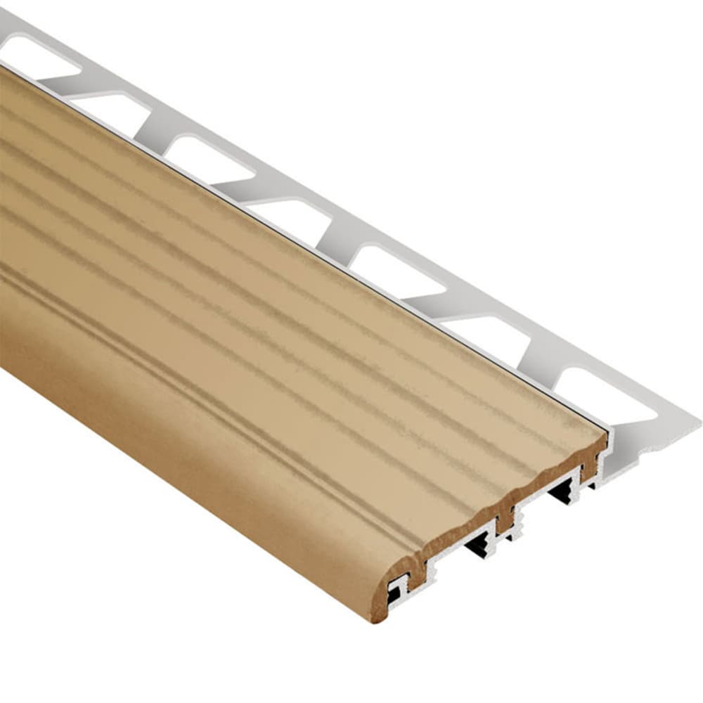 Schluter Systems HB15B/150 Trep-B 0.563-in W x 59-in L Light beige Aluminum Stair nose Tile Edge Trim