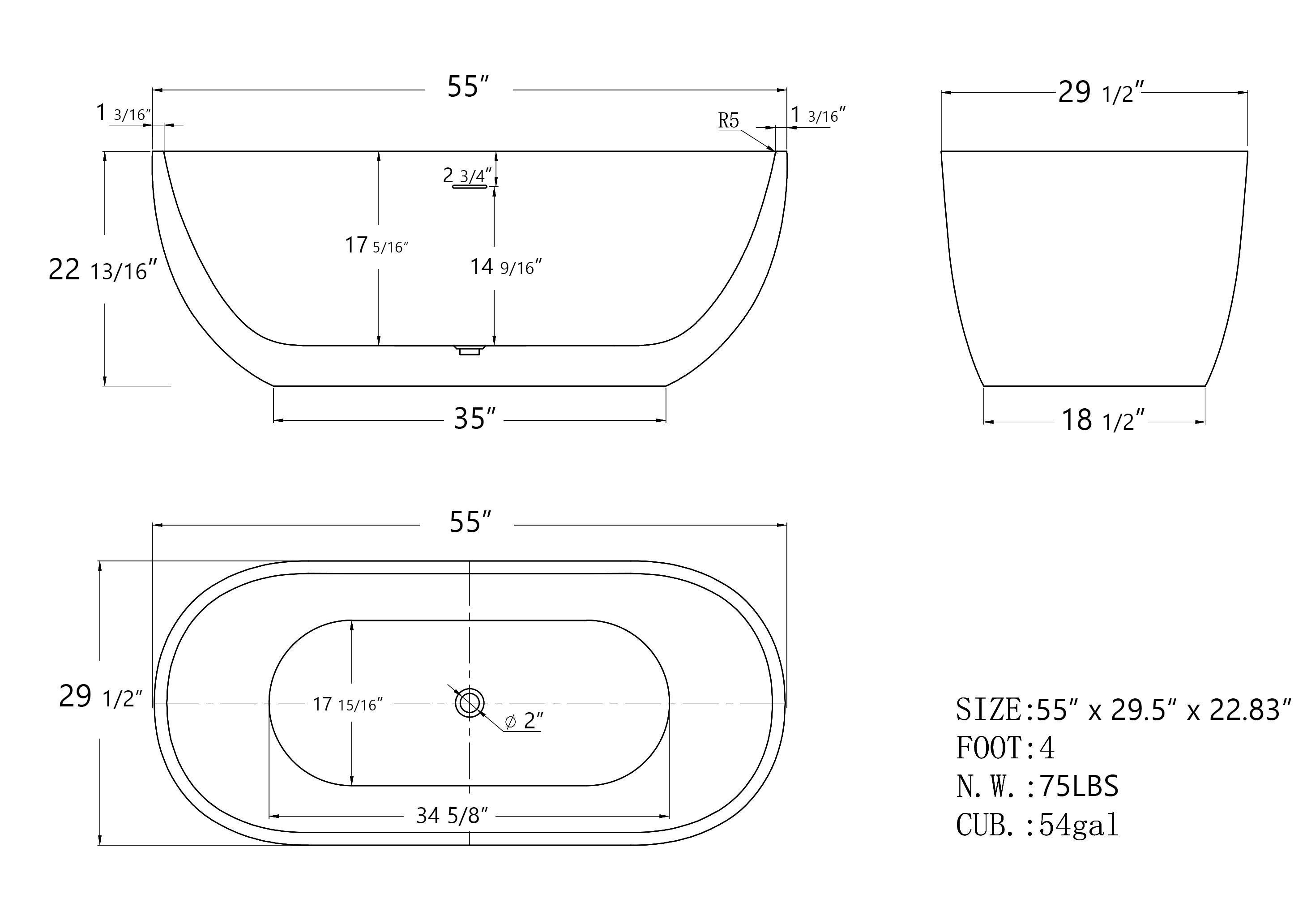 WELLFOR QBT-P307-B55EG bathtubs - View #9