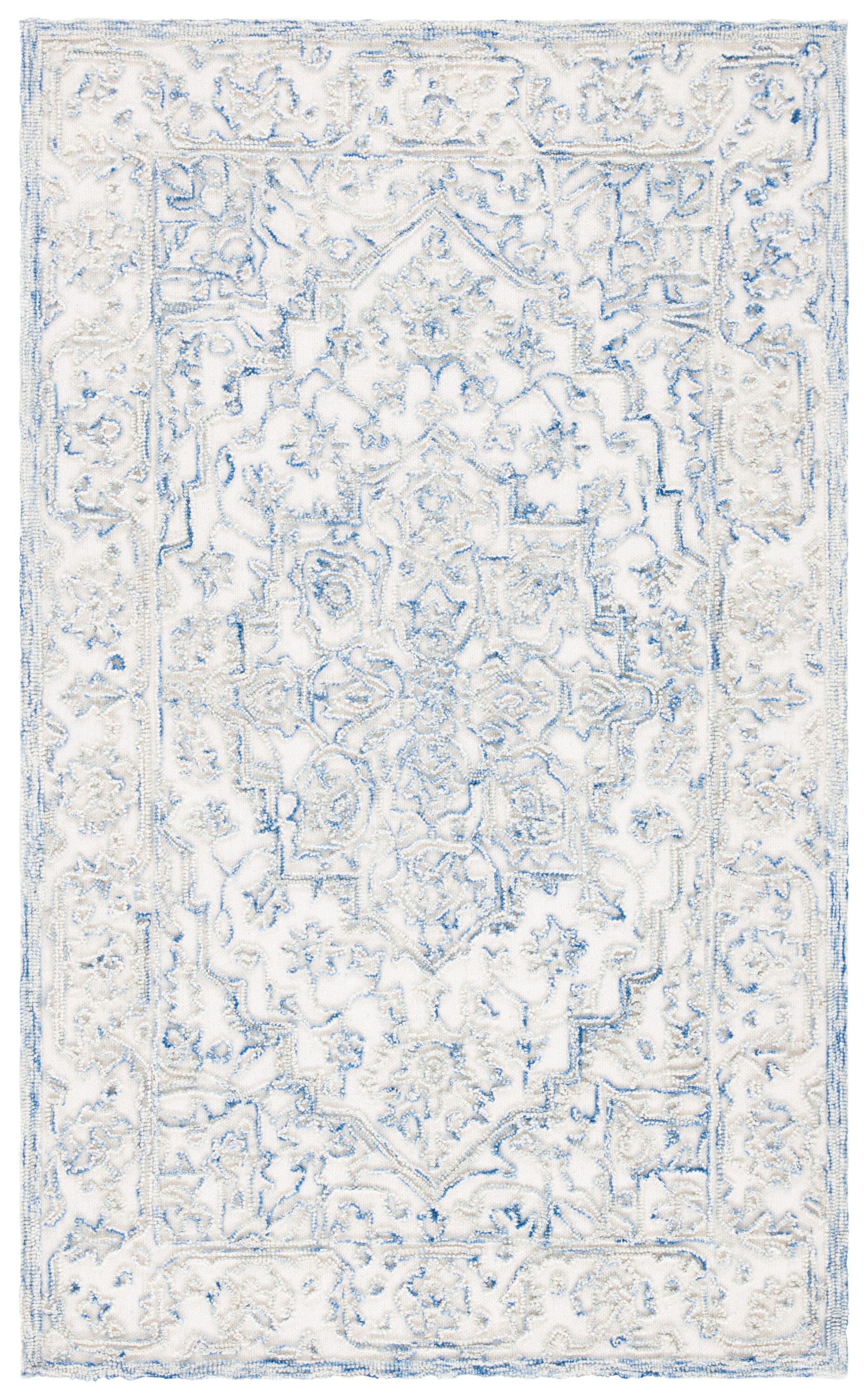 Trace 302M Ivory Blue 3 x 5 Rectangular Area rug
