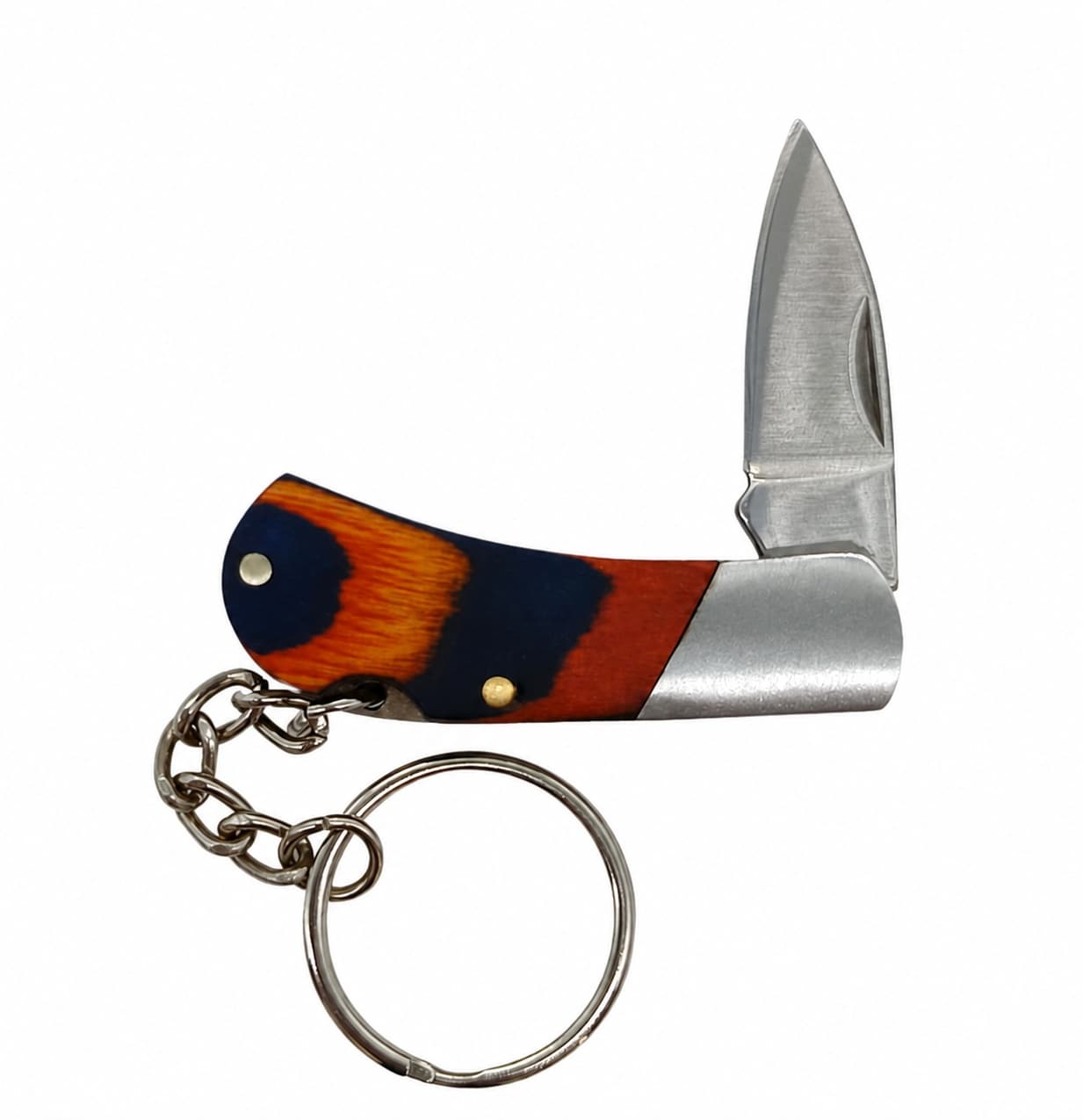 Etokfoks  1 2 in stainless steel folding blade drop point plain edge compact pocket knife with color wood handle 2 pcs