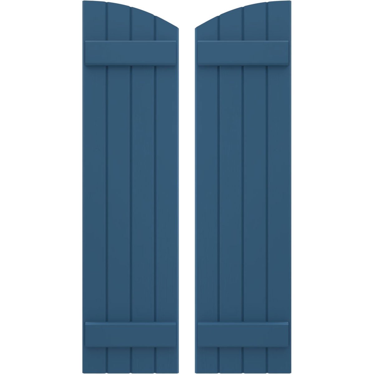 Ekena Millwork ARW101BE414X34HBH 14-in W x 34-in H Sojourn Blue Paintable/Stainable Board and batten Spaced Wood Exterior Shutters ( 2 -Pack )
