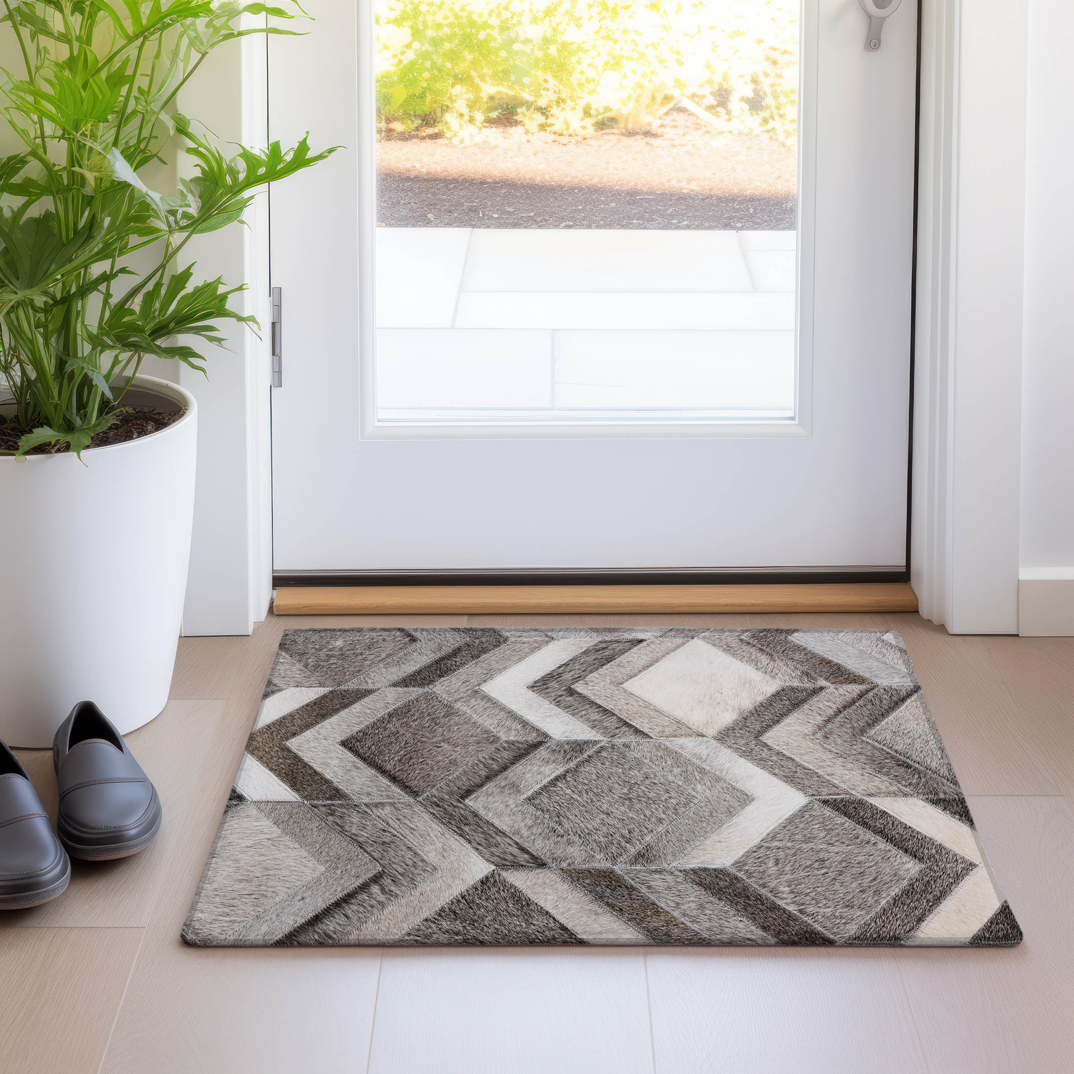 Addison Rugs AMF100GY20X30 Mayfield AMF100GY 2 x 3 (ft) Loomed Polyester Gray Rectangular Indoor Abstract Machine washable Area rug