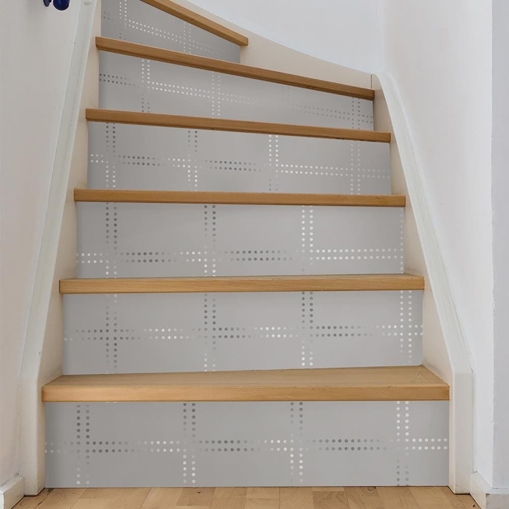 Silver Geometric Dot Pattern Peel & Stick Vinyl Wallpaper