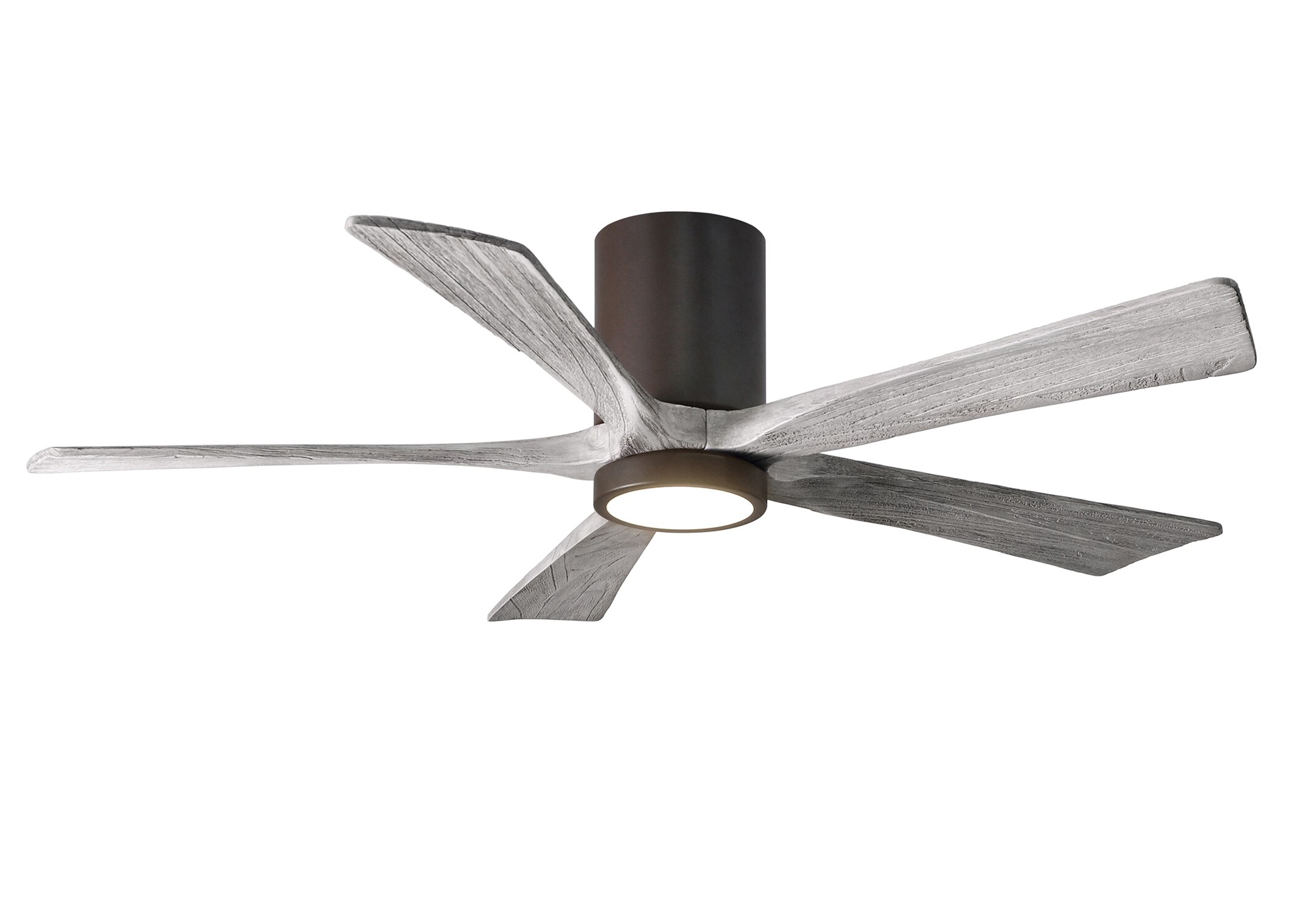 Matthews Fan Company Irene-HLK 52-in Textured Bronze with Barn Wood Tone Blades Color-changing Integrated LED Indoor/Outdoor Flush Mount Ceiling Fan -  IR5HLK-TB-BW-52