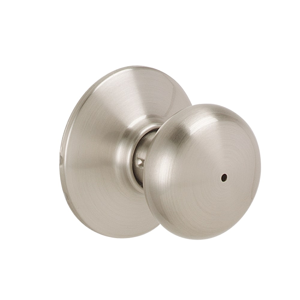 First Secure by Schlage Rigsby Bed / Bath Privacy Door Knob in Stainless  Steel