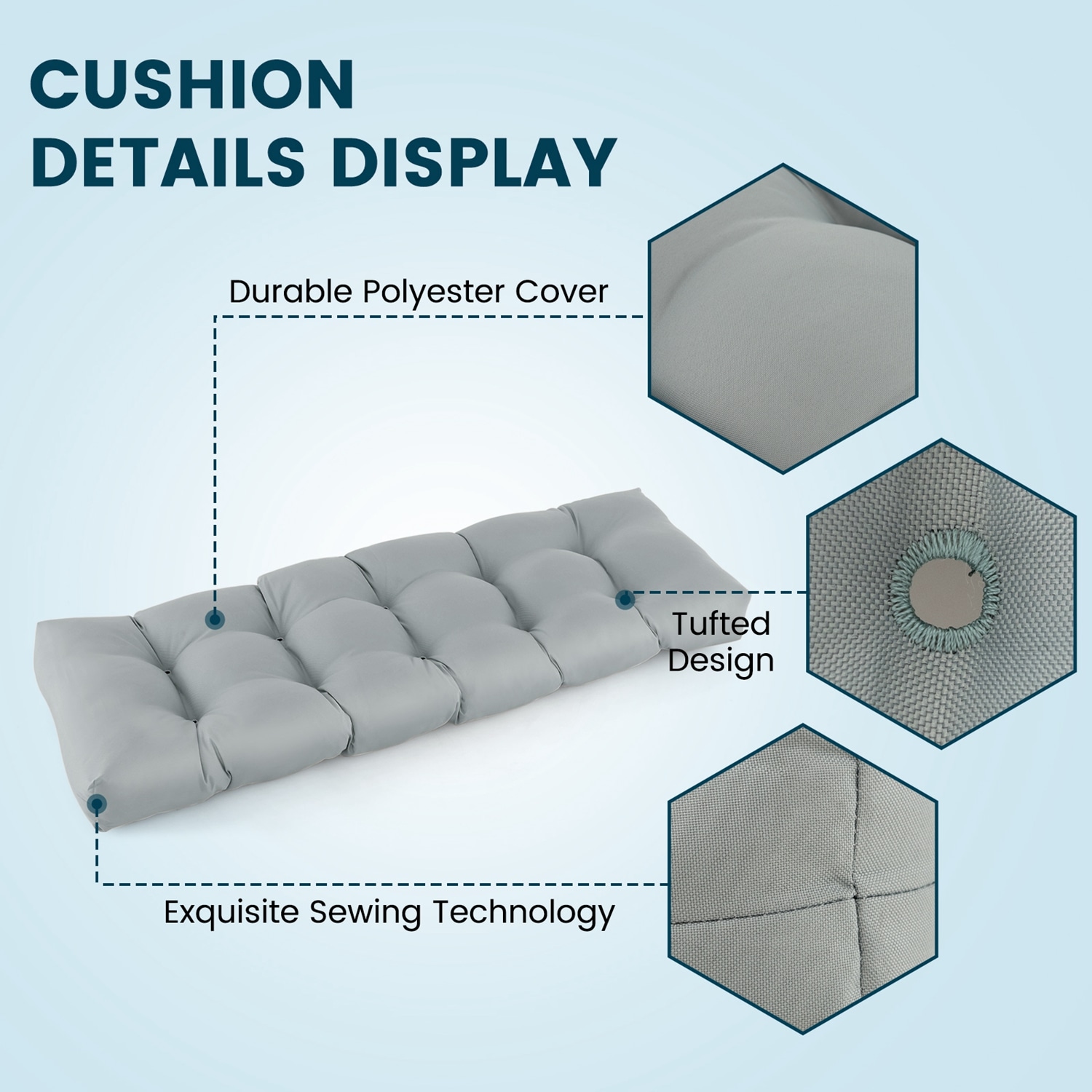 WELLFOR TDJ10878GR Patio-Furniture-Cushions - View #4