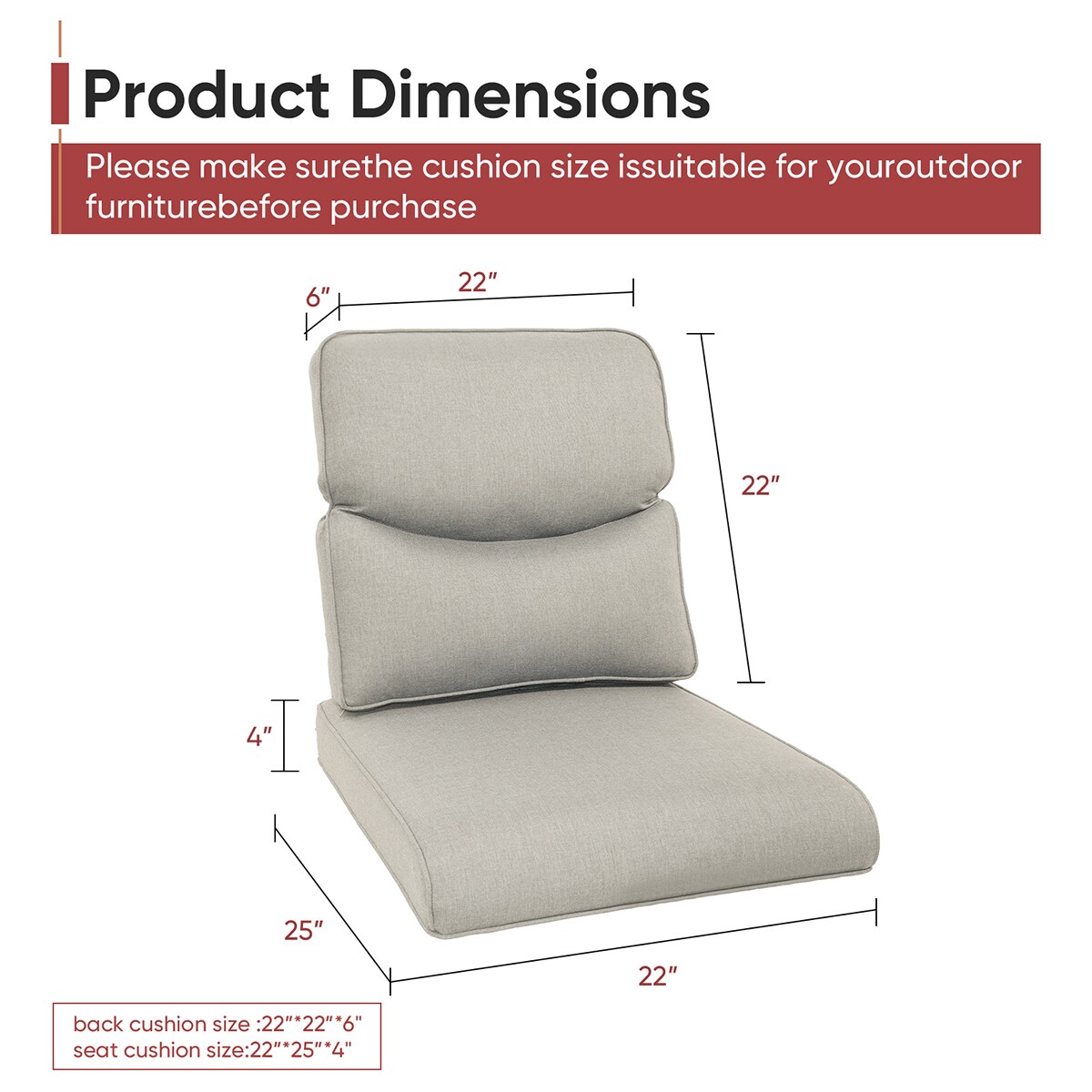 Rilyson FSZBDXL006-2AA Patio-Furniture-Cushions - View #4