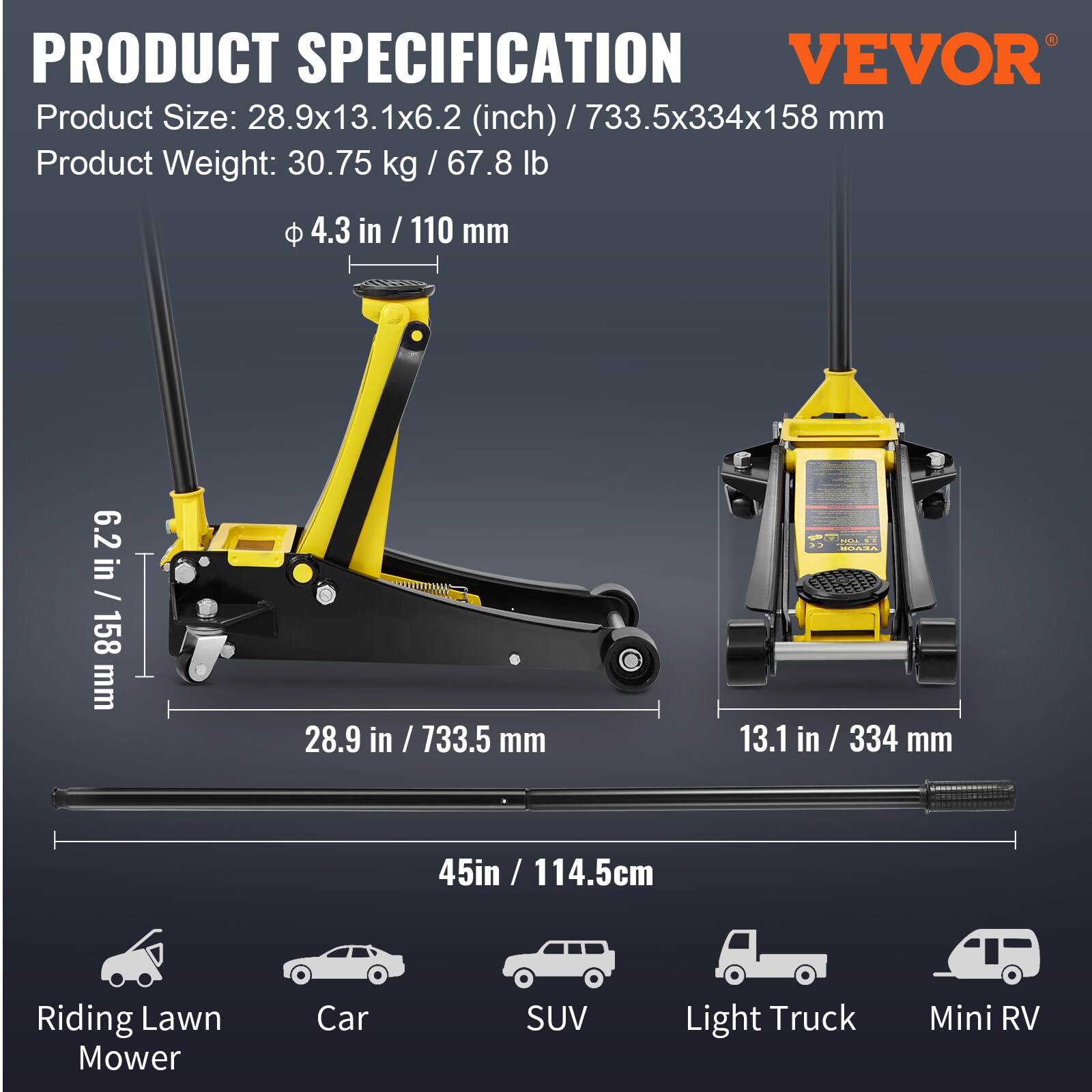 VEVOR SGWSQJDTSG25T7742V0 jacks - View #9