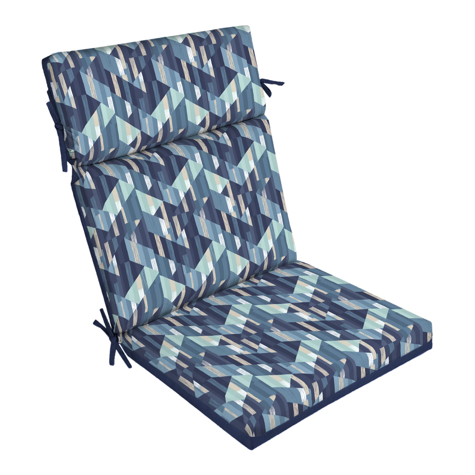 Style Selections HR0D713A-9C8 20-in x 21-in Adria Abstact Geo High back patio chair cushion