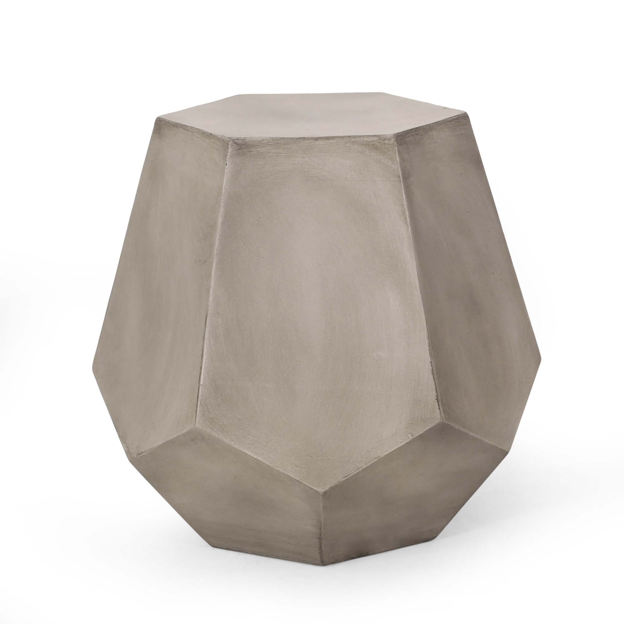 LIVIZA GGJOU016GY GIJ End Table Hexagon Outdoor End Table 18.5-in W x 20.5-in L